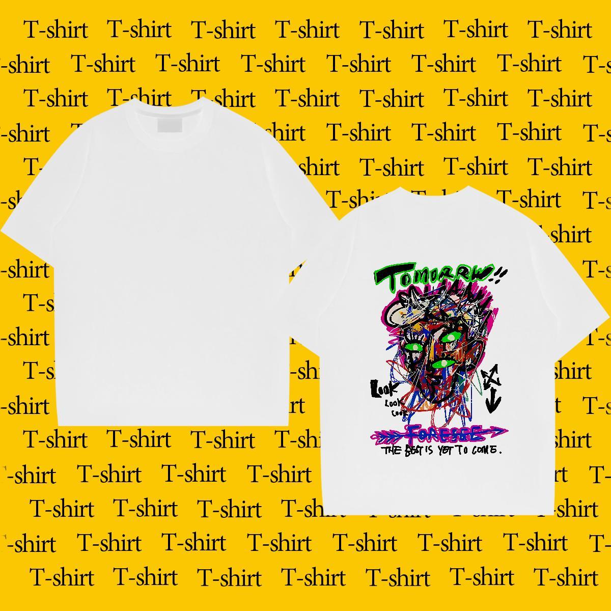 Fashion Casual Men Tees 230g 100% Cotton Home Outdoor tomorrw O-Neck Short Sleeve Mens T Shirts TOP Quality Custom Cartoon Wear