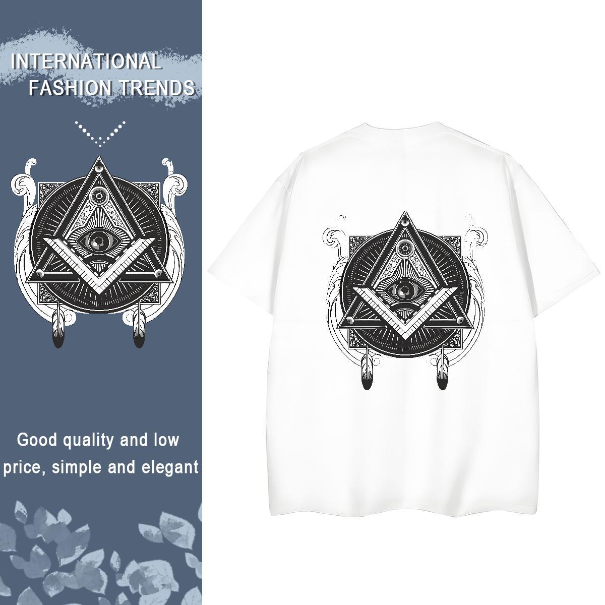 TOP Quality Womens T Shirts 100% Cotton 230g Crew Neck Breathable Street Casual eye of the devil Women Tshirts Unisex Custom Printing Clothes Shirt