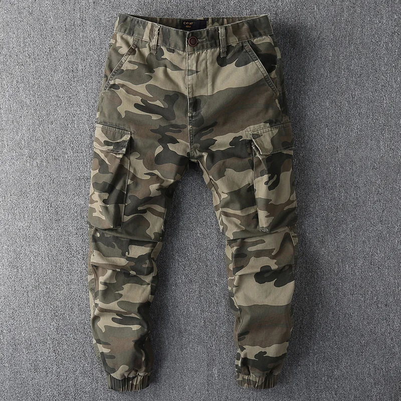 Mens Fashion Sports Hiking Cargo Pants Camouflage Coat Jogger Casual Cone Track Loose Lo 240821