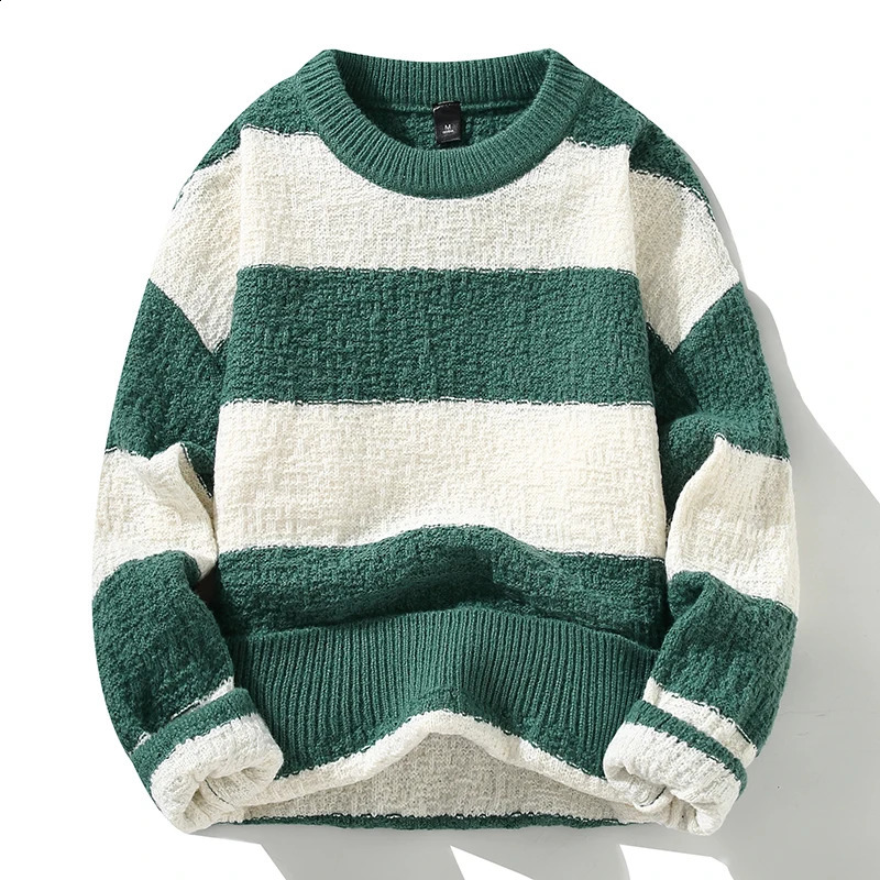 Winter Mens Stripe High-Quality Fashion Trend Sweater autumn Men Casual Comfortable Loose Warm Sweaters men size M-3XL 240821