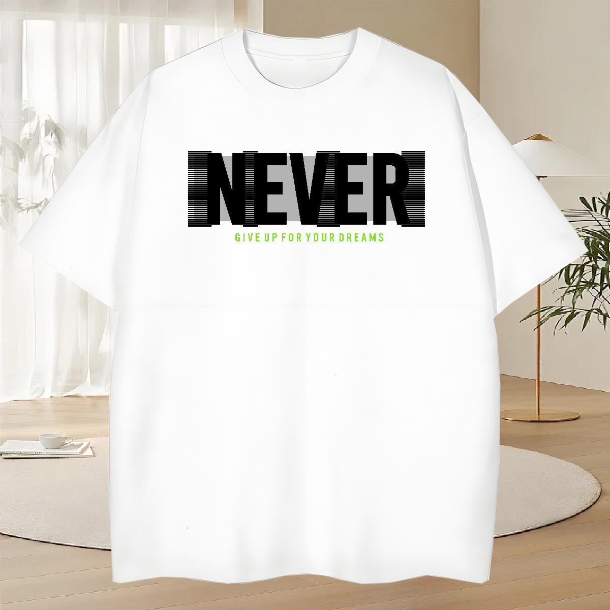 Unisex Men Clothes T-Shirt Summer Casual 230g 100% Cotton Custom Print Plus Size O-Neck Short Sleeve never Men T Shirts Free Shipping Tops Shirt