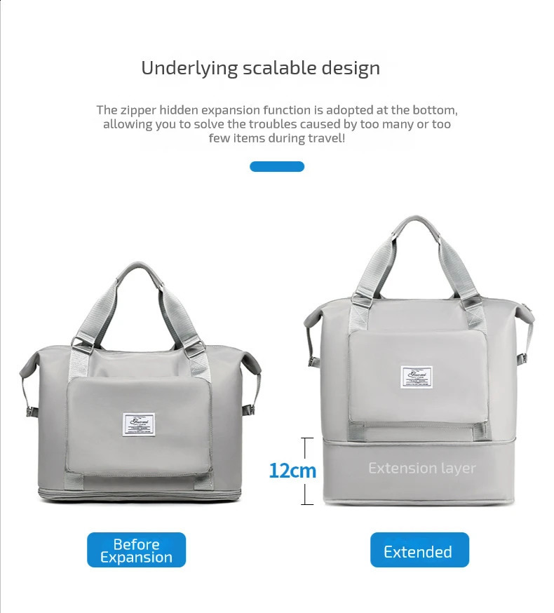 Large capacity folding travel bag waterproof handbag mens fitness bag travel backpack luggage handbag 240904