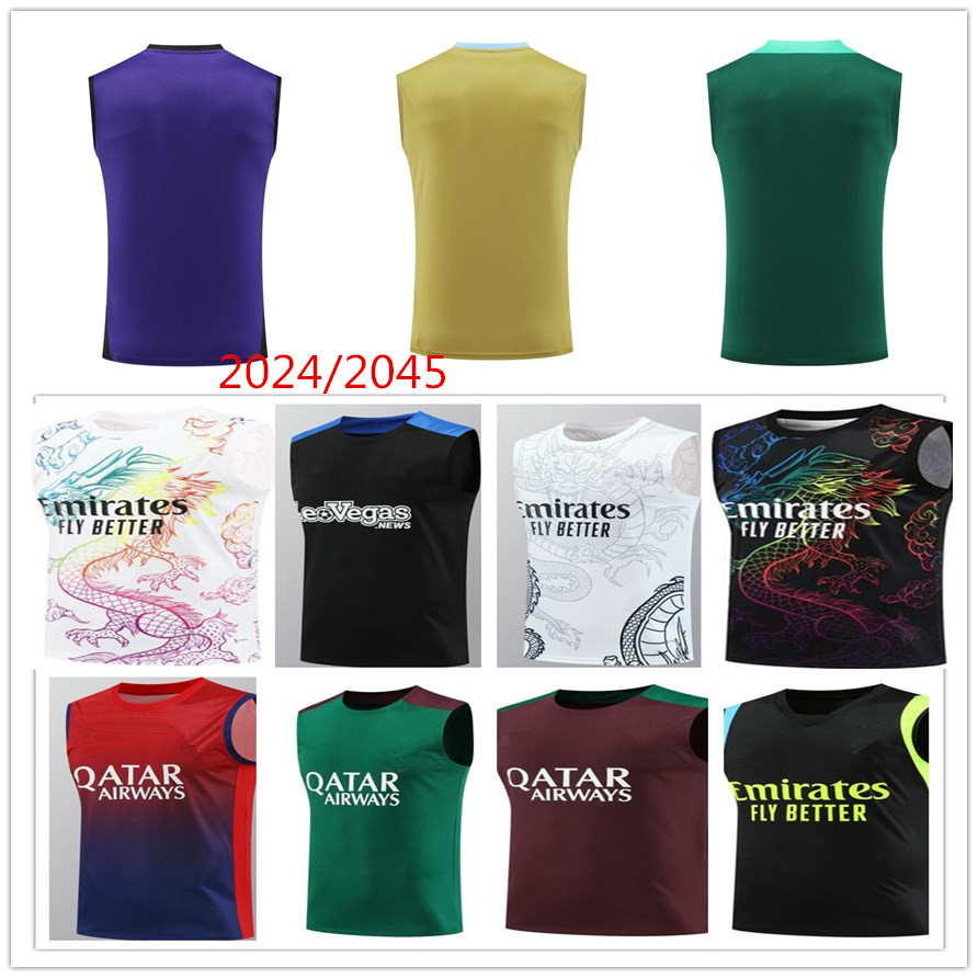 24 25 vest Sleeveless football training Jerseys t-shirt Pregame clothing Short sleeve tracksuit soccer unifo