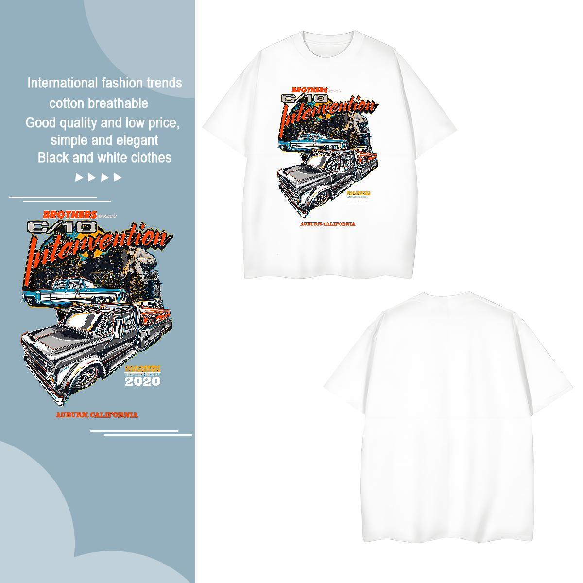 Soft car T Shirt For Man Street wear Hip Hop Men Tees 230g Cotton Stylist Crew Neck Breathable Graphic Wear