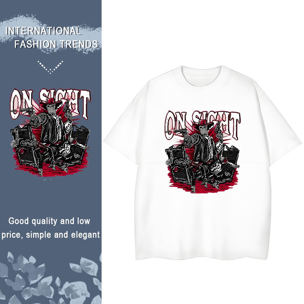 Brand T Shirts Women 100% Cotton 230g Crew Neck Breathable Outdoor gun Women Tshirts Designer Nice Anime Print Top Shirts