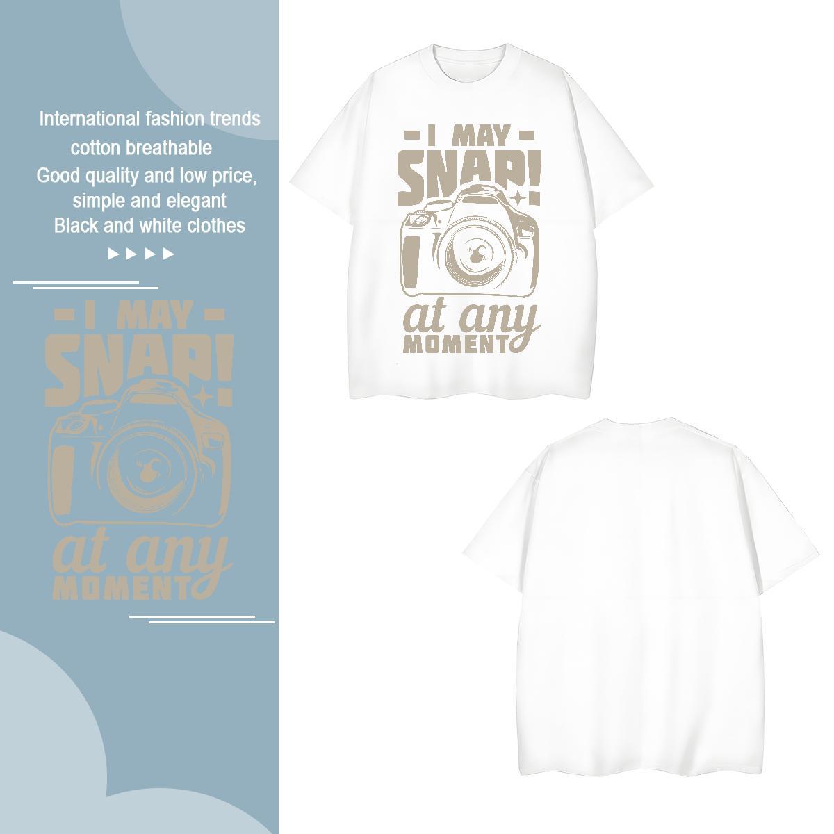Comfortable camera Men T Shirts Outdoor Men Clothes T-Shirt 230g 100% Cotton Classic Casual Breathable Short Sleeve Oversized 4XL Tees Shirts