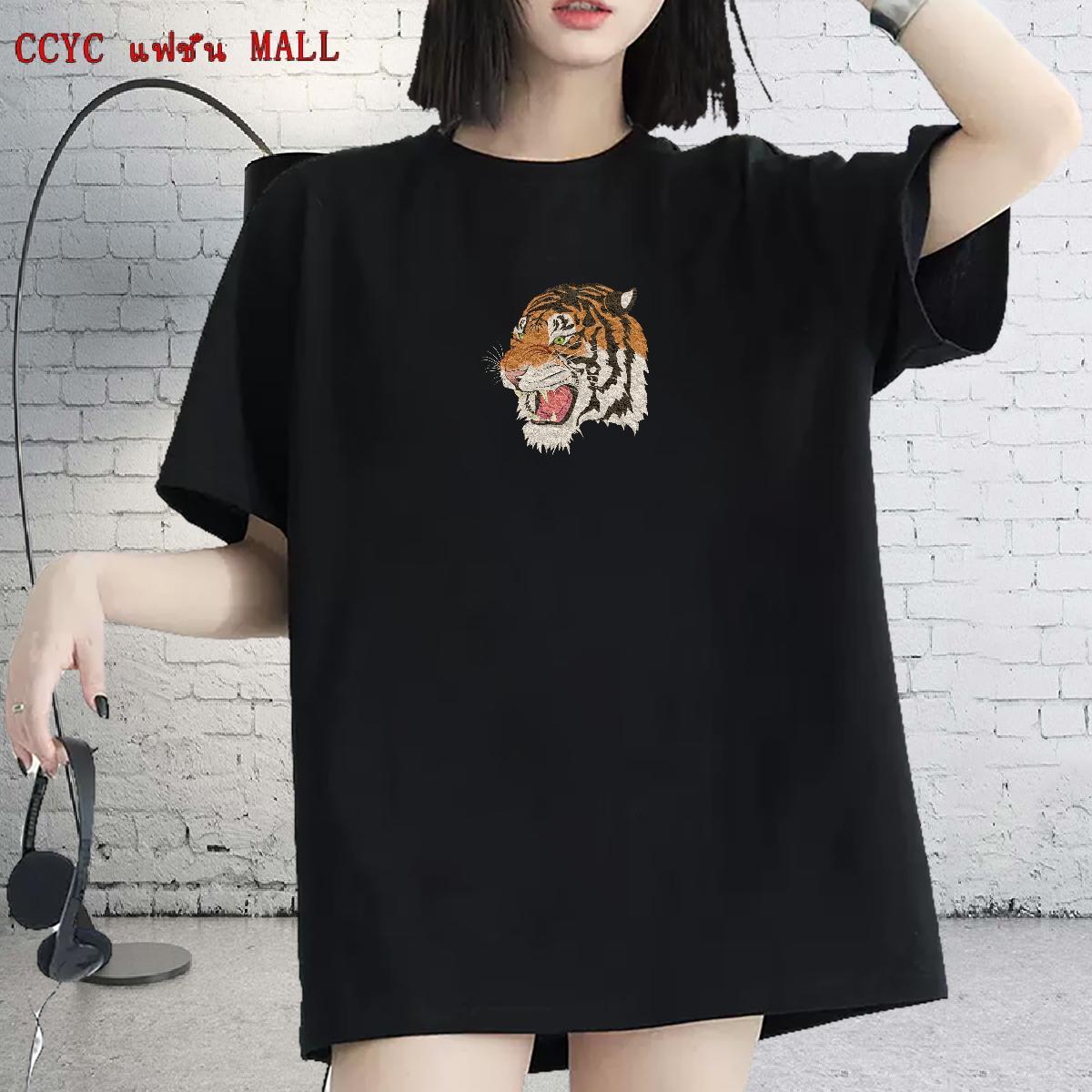 Fashion New Women T Shirts Breathable Crew Neck 230g 100% Cotton Couples T Shirts DIY Anime tiger Home Outdoor 5A Tshirts
