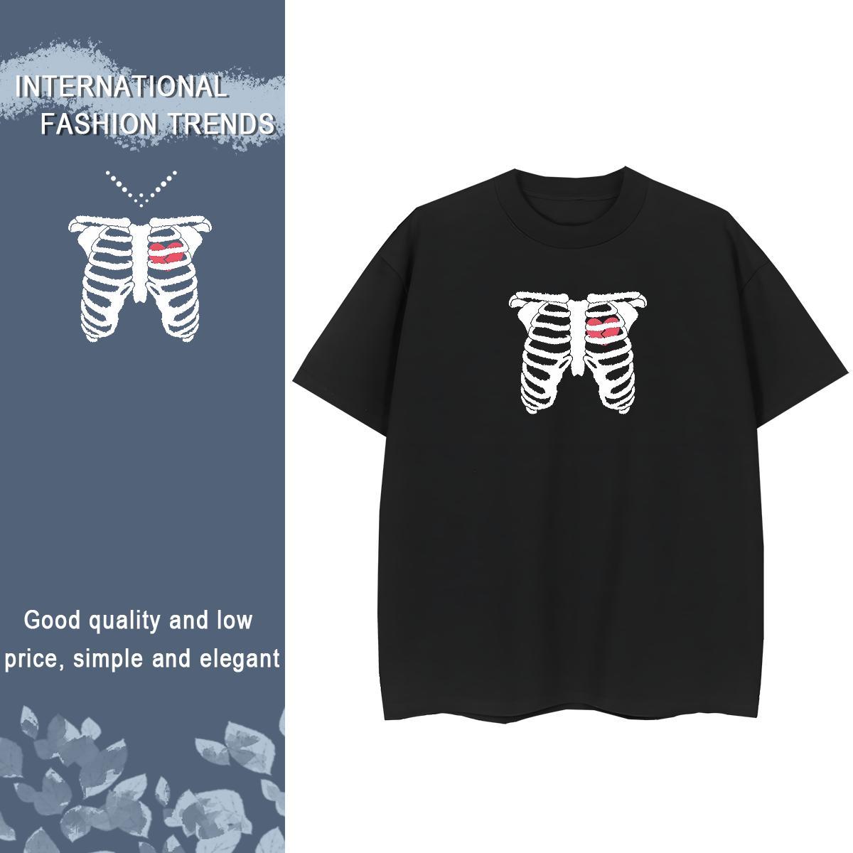 Casual New T-Shirts 100% Cotton 230g Breathable Soft Sports Casual skull Womens Tshirts Free Shipping Customized Clothings