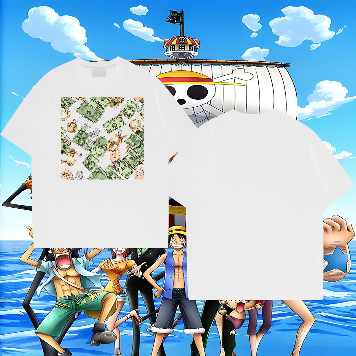 Cool Tshirts Casual Beach 100% Cotton 230g DIY Crew Neck money T-Shirts for Men 2024 New Tops Tees