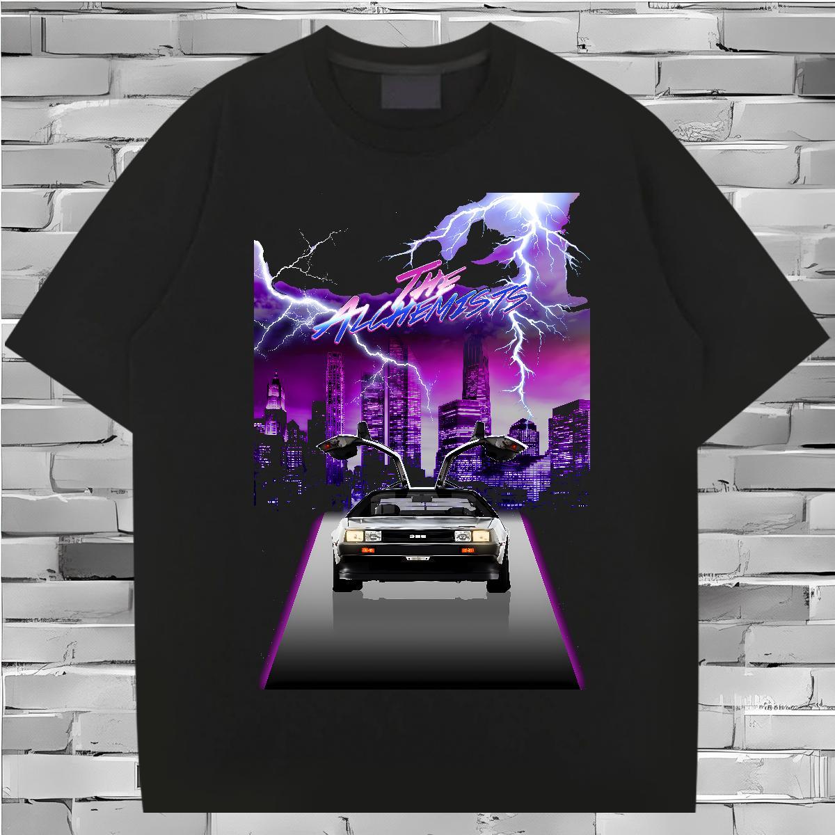 High Quality car T-Shirts for Men High Street Hip Hop Tshirts 100% Cotton 230g DIY Customized Crew Neck White Plus Size Clothings