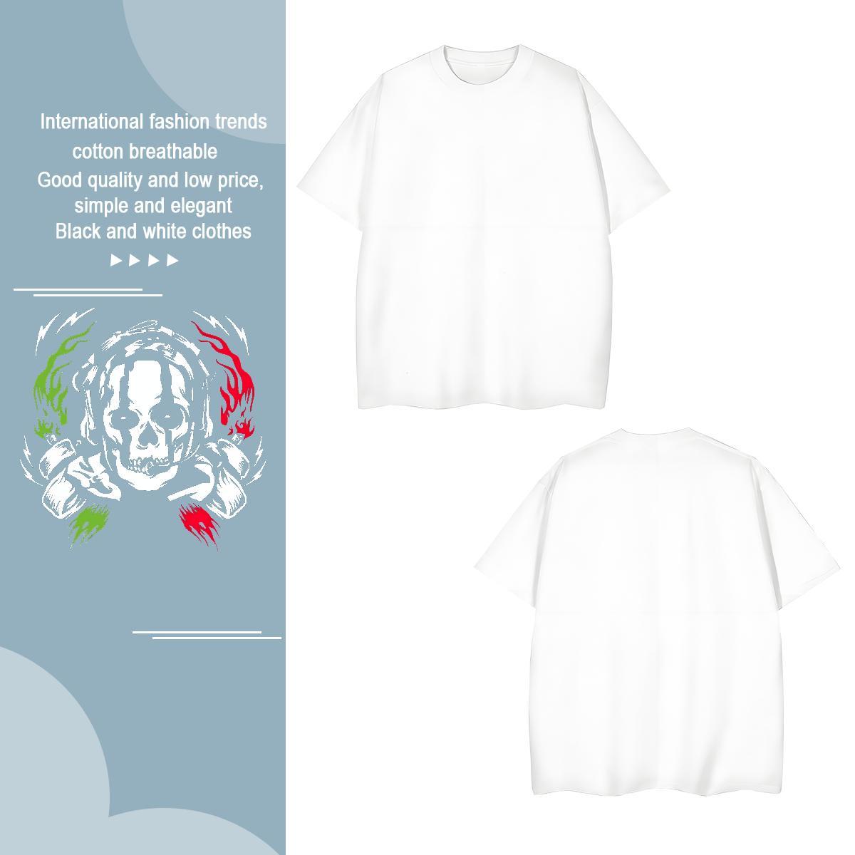 Factory Direct scary Couples T Shirts 230g Cotton Man T Shirts DIY Summer Casual Round Neck Short Sleeve Cool Tops Tees