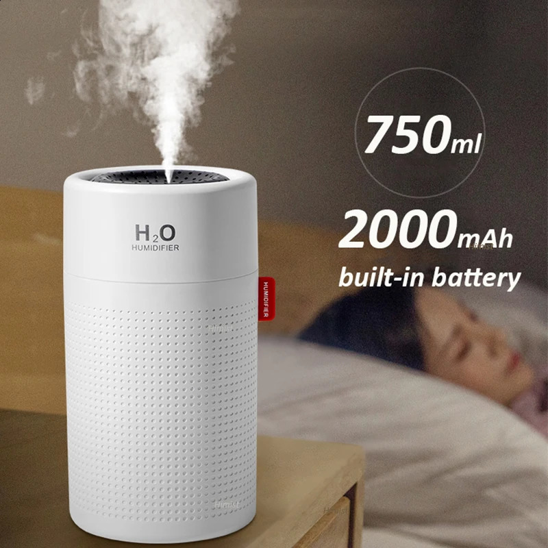 Wireless Air Humidifier USB Portbale Aroma Diffuser 2000mAh Battery Rechargeable Umidificador Essential Oil Humidificador 240821