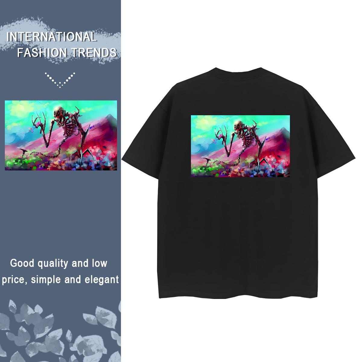 2024 Women T Shirts 230g Pure Cotton O-Neck Short Sleeve Home Outdoor mountain Tshirt for Man Woman Soft Custom Print Plus Size Tops Tees