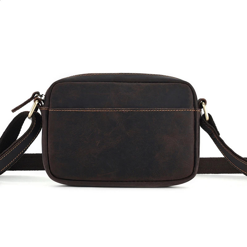 DHwanglijia designer bag Crazy Horse Messenger Mens Leather Shoulder Mobile Phone Sling Bags For Men Woman Cross Body Bag 240822