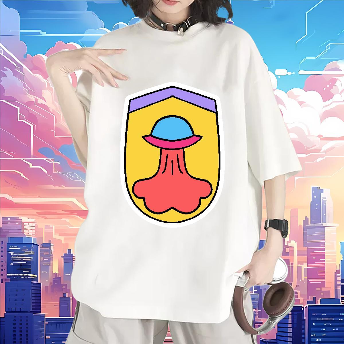 Fashion T-Shirts for Women Breathable Soft 230g 100% Cotton Unisex Tshirts DIY Printed ET Street Casual Comfortable Top Tees