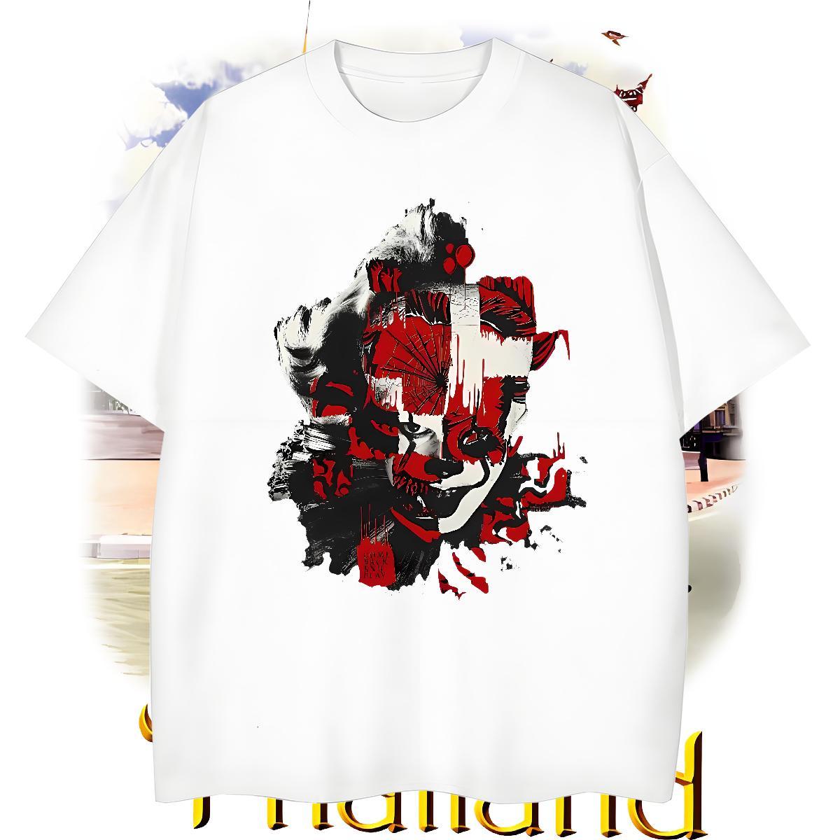 Designer Fashion Tshirts 100% Cotton 230g Casual Beach scary Breathable Crew Neck T shirt Popular Customized Tops