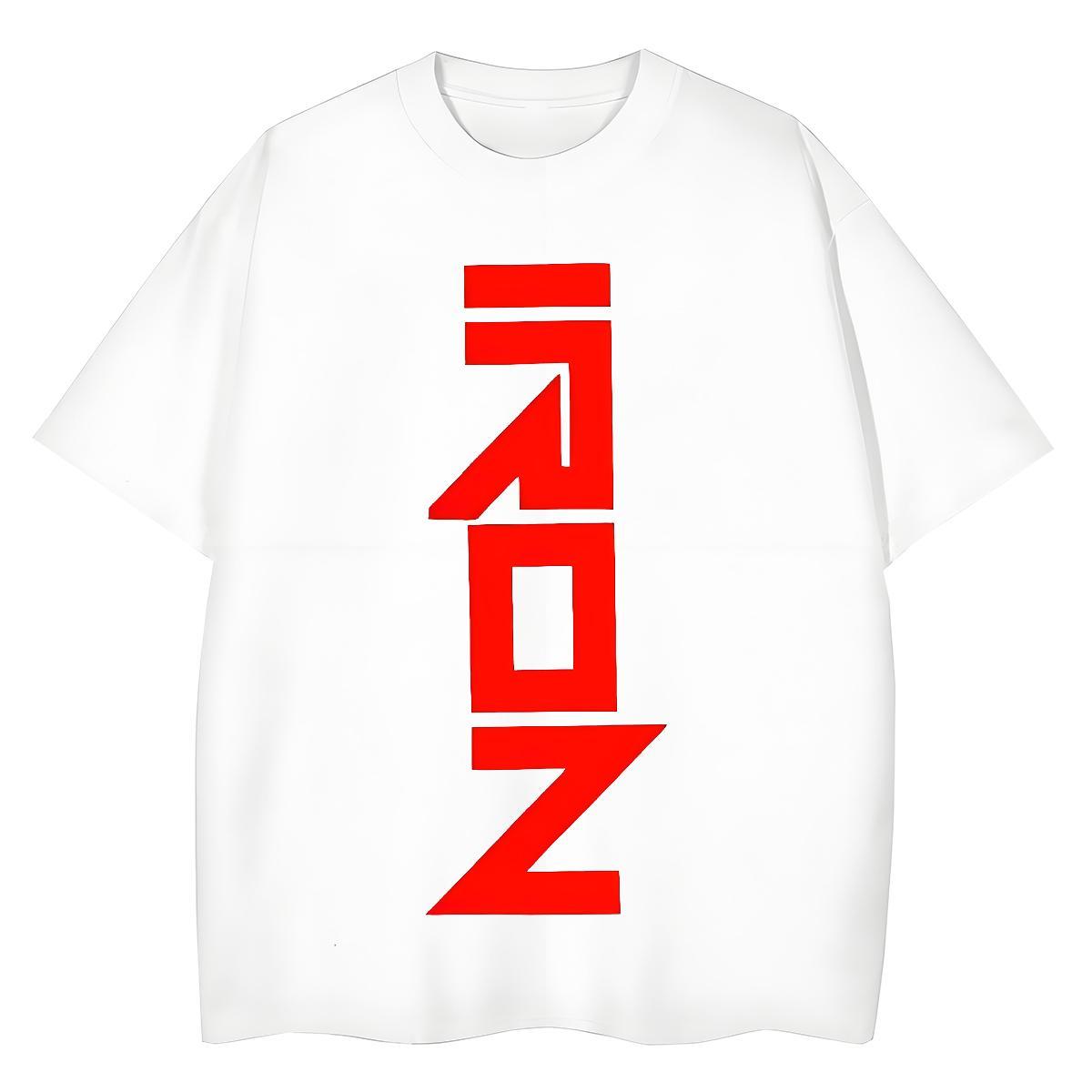 Loose Women Tees 230g Cotton letter Hip Hop T-Shirts Short Sleeve O-Neck Anime Print Tops