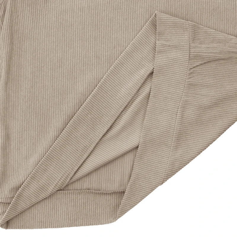 Autumn and Winter Mens Round Neck Casual Standing Neck Corduroy Long sleeved Sweater in Stock 240821