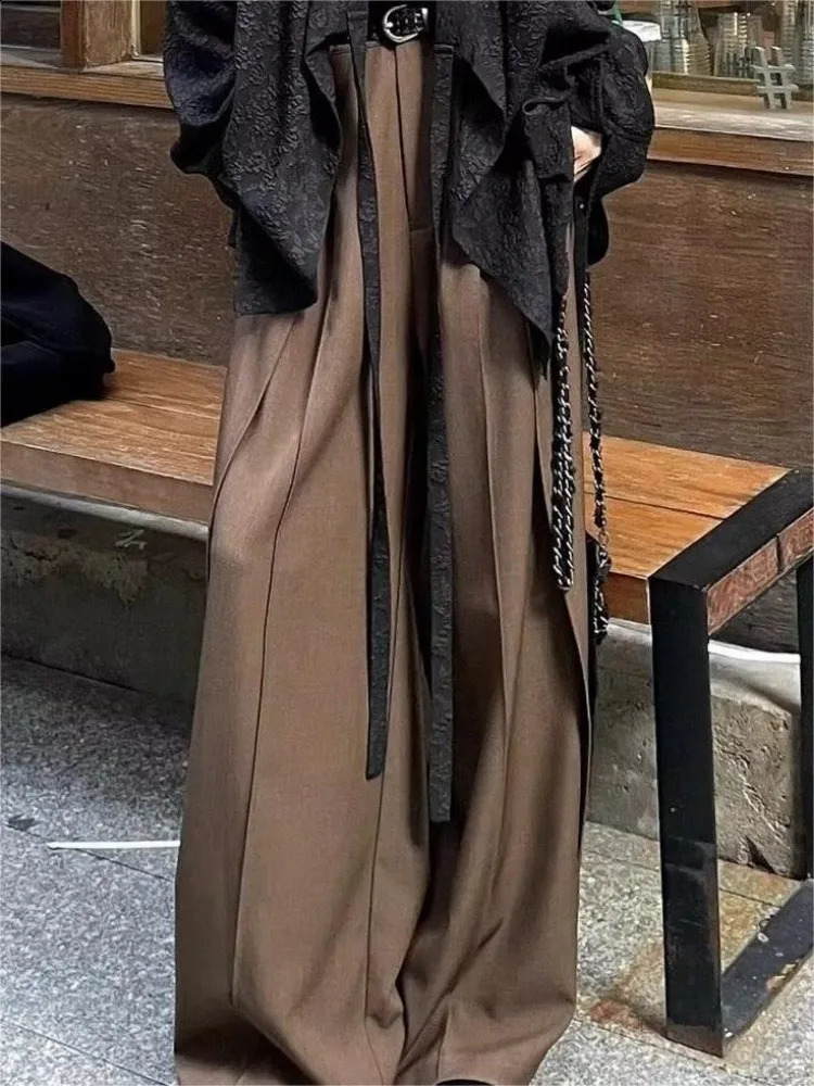 HOUZHOU Vintage Japanese Style Woman Oversize Suit Pants Patchwork Harajuku Y2k Baggy Gothic Korean Fashion Streetwear Trousers 240821