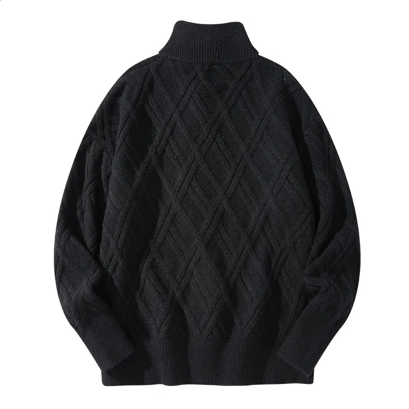 Winter Mens Fashion Plaid Pattern Jacquard High Quality Button Up Solid Color Basic Sweater Open Stitch Cardigan Knitting Coats 240821