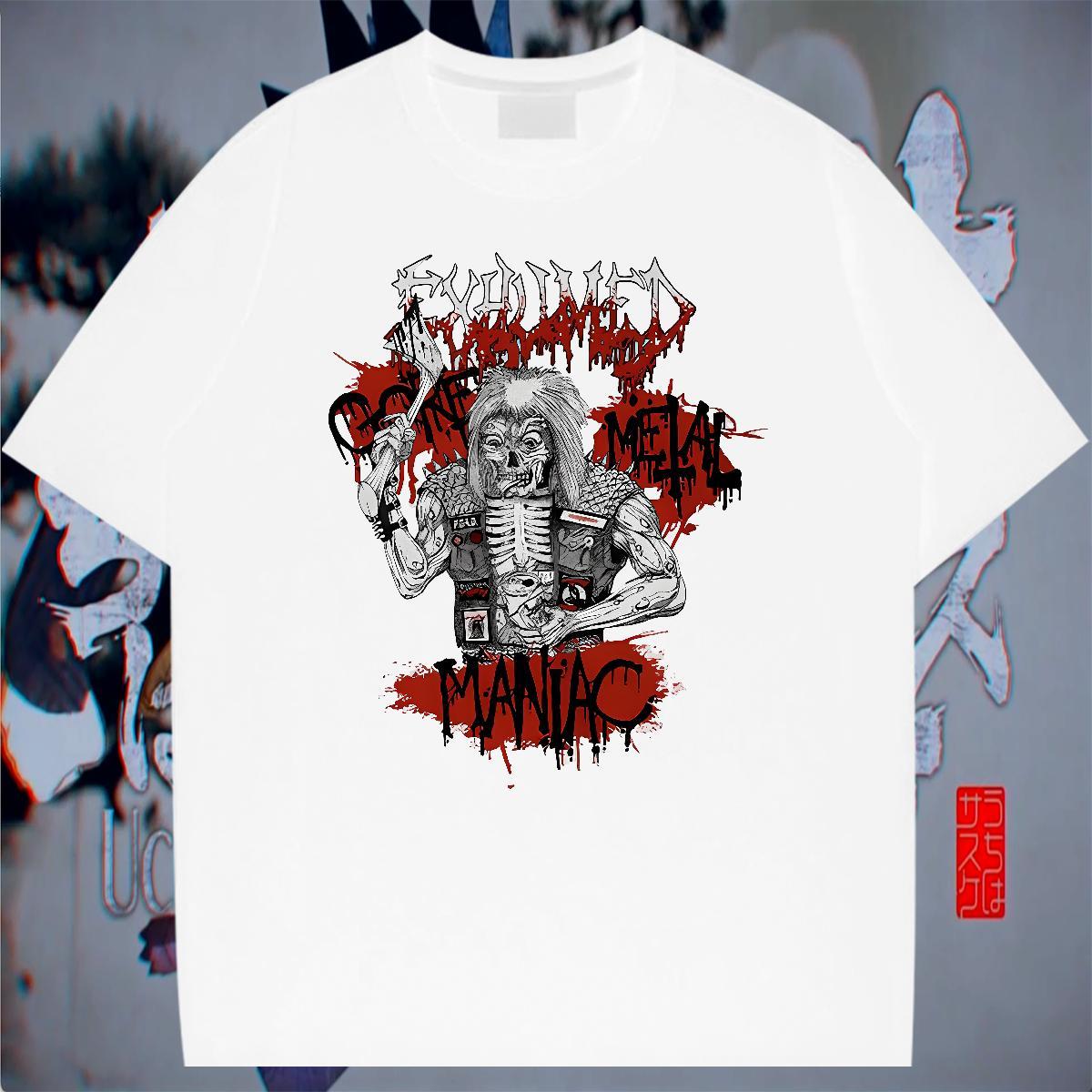 2024 New Anime Printing Street Men Tshirts skull Breathable Soft 230g Cotton T-Shirts for Men Popular Customized Print Tops Tees