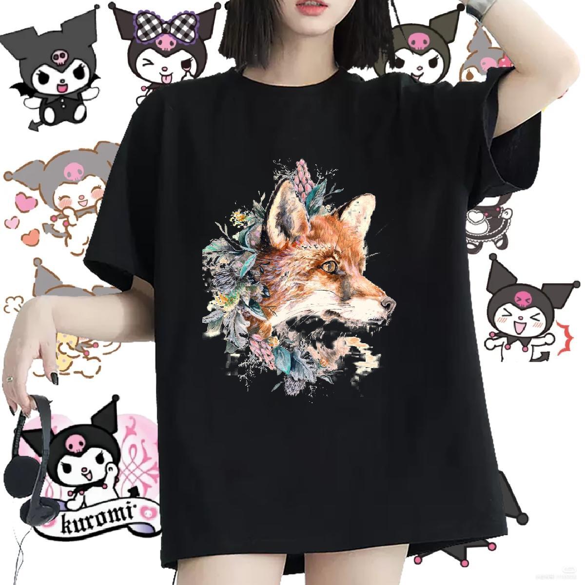 Designer Women T Shirts O Neck Short Sleeves 230g 100% Cotton Womens Tshirts Oversized fox High Street Hip Hop High quality Polos