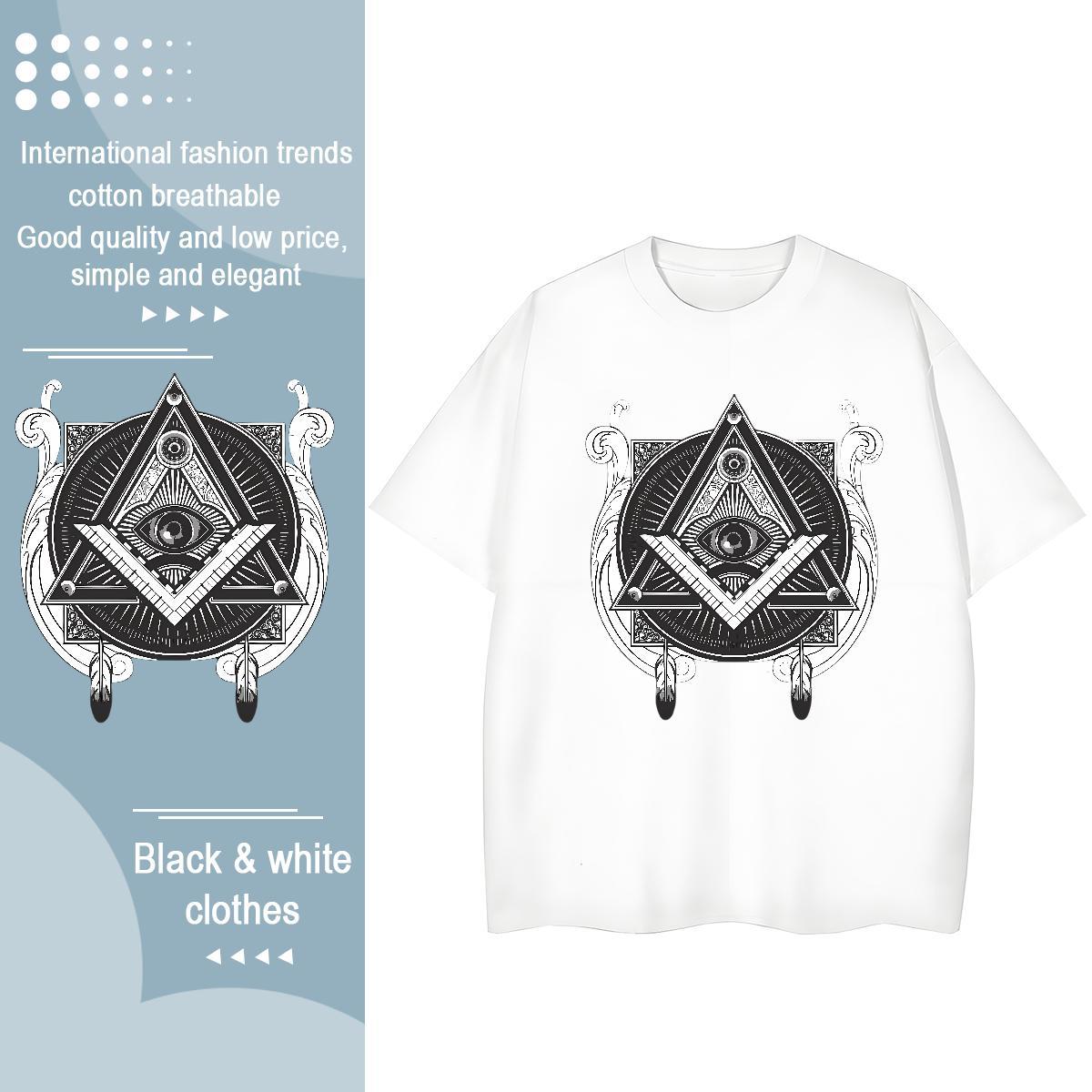 New Women T Shirts 100% Cotton 230g Breathable Short Sleeve Street eye of the devil Woman Tshirt Wholesale Customized Print Tops
