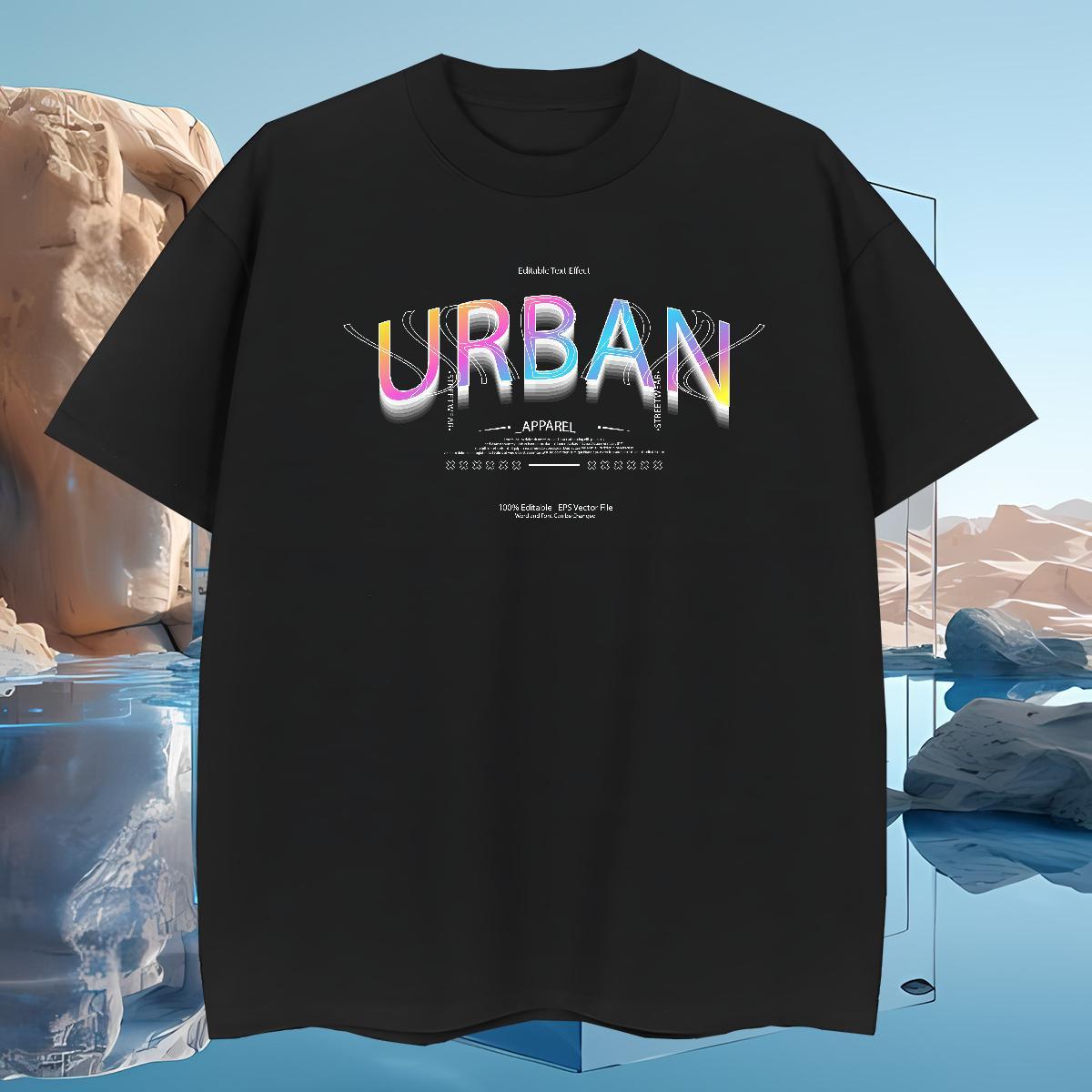 Loose URBAN T shirt Outdoor Men Tees 230g 100% Cotton Fashion Short Sleeve O-Neck Asian Size Clothes