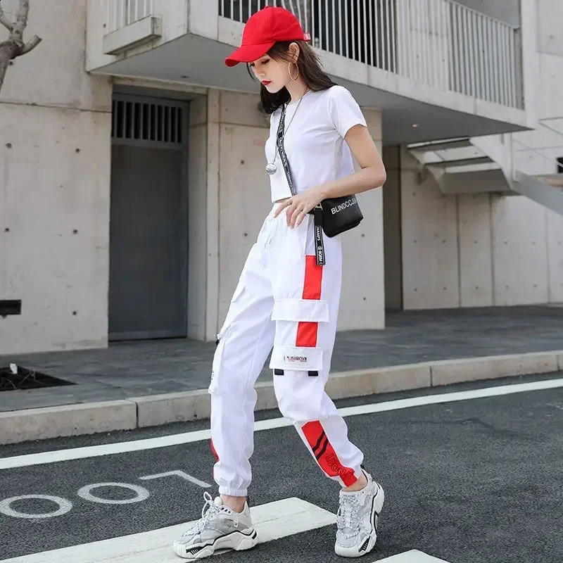 Spring and Autumn Style Joggers Pants with Korean Style Loose and Casual Cargo Pants Slimming Black Trousers Plus Size 240821