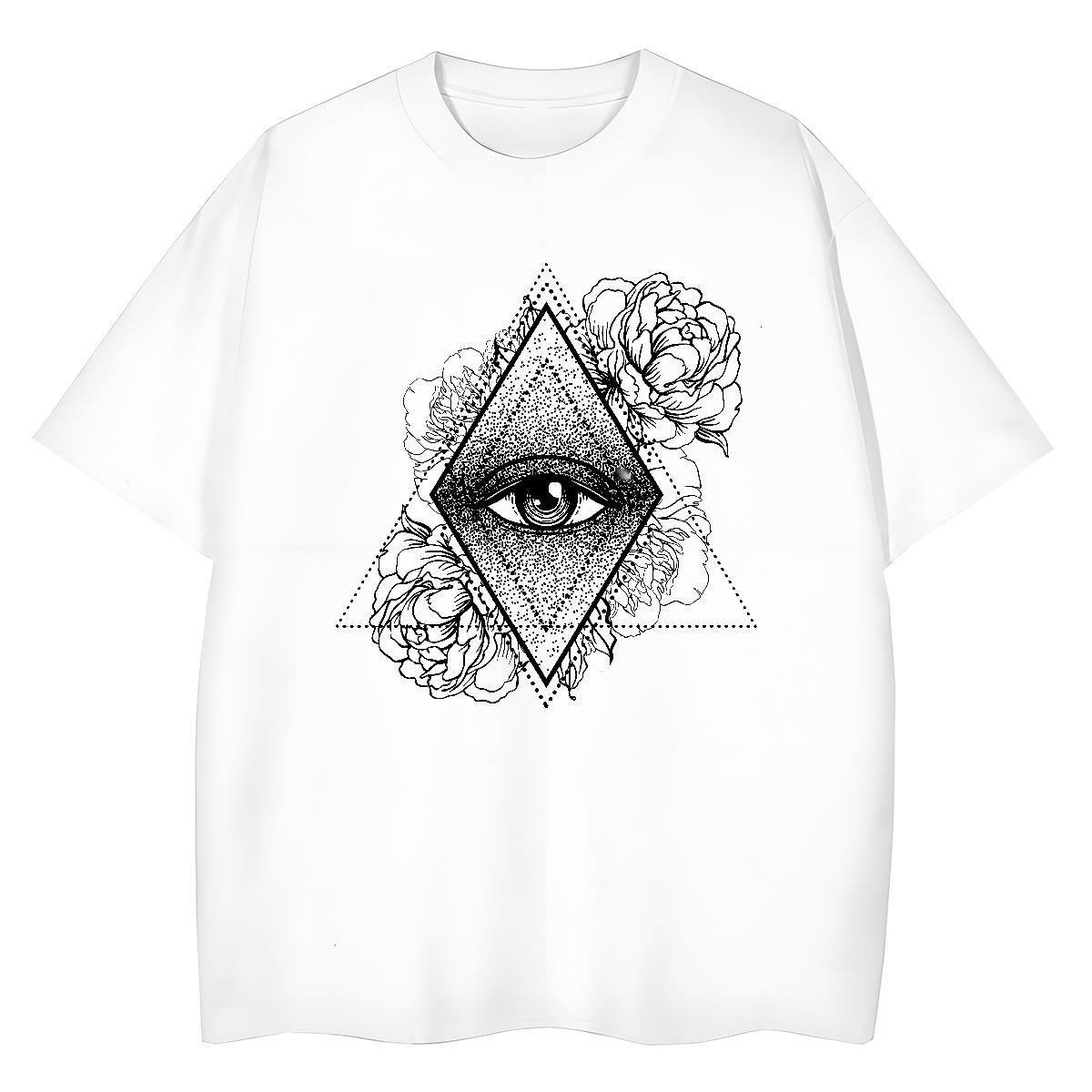 Designer Womens T Shirts 100% Cotton 230g Short Sleeve O-Neck Street Wear eye of the devil Womens Tshirts Brand Floral Print Clothes
