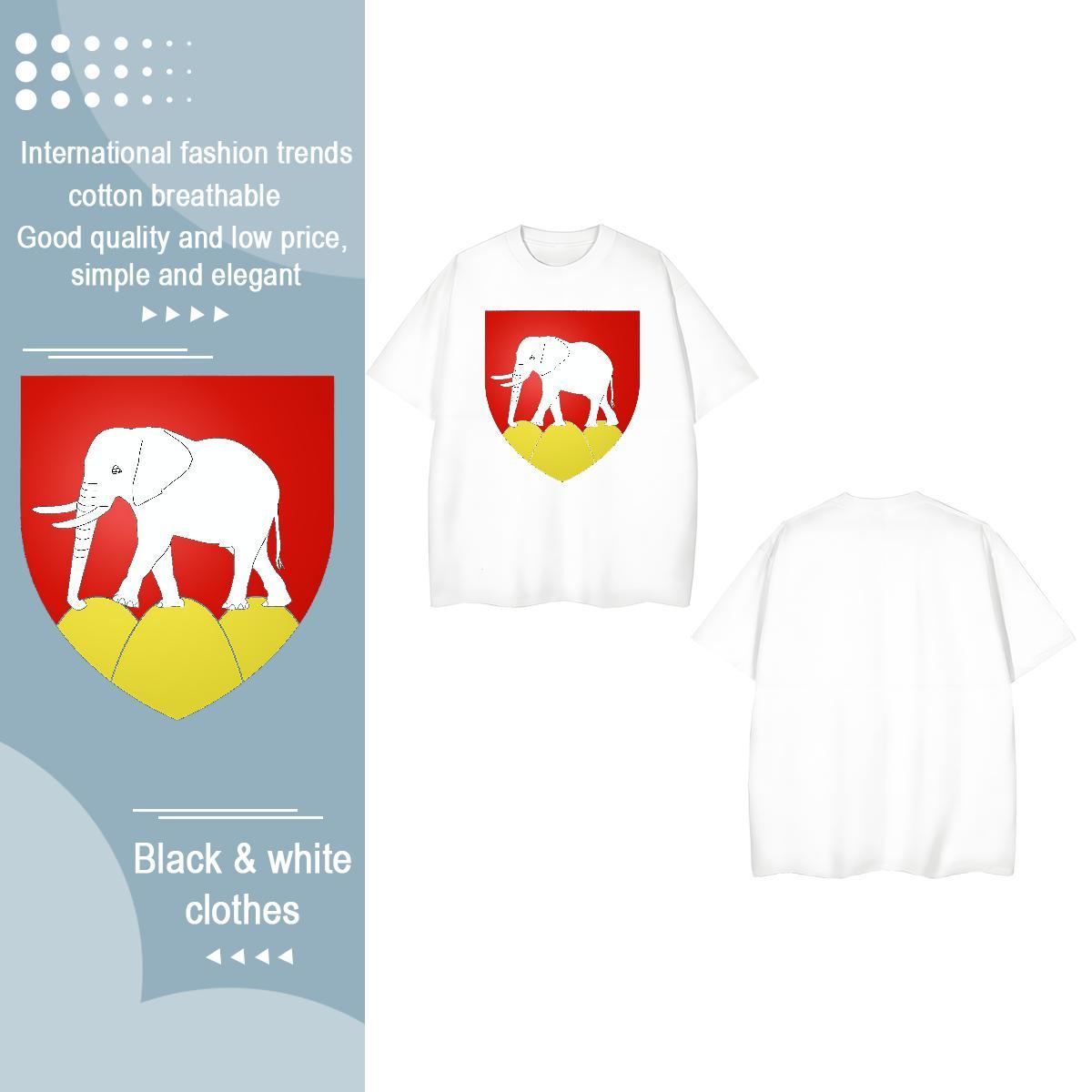 Fashion New T Shirt For Woman Crew Neck 230g Cotton Woman Tshirt DIY Anime elephant Outdoor Loose Top Tees