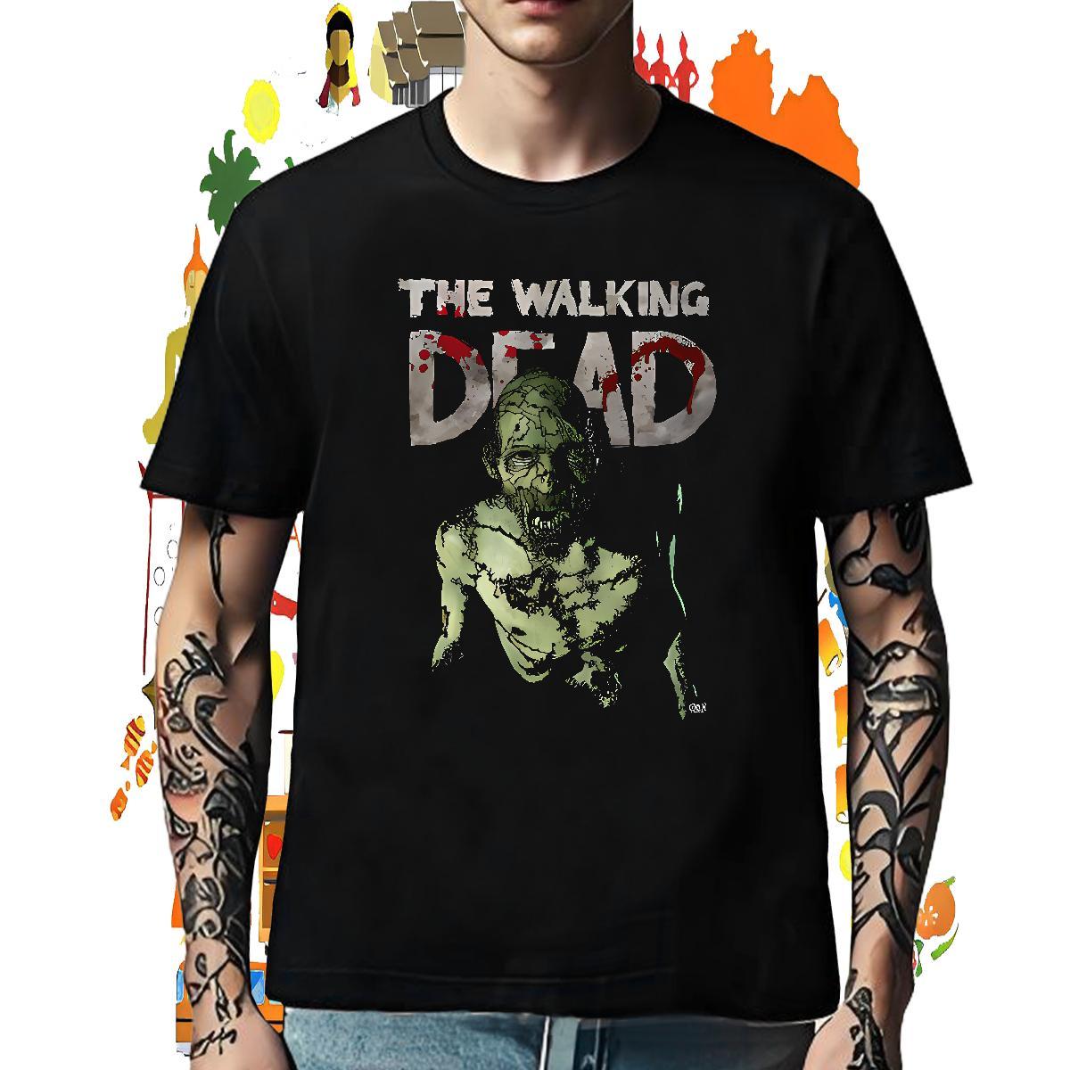 Fashion Design Couples T Shirts 230g 100% Cotton Street Casual skull O Neck Short Sleeves T Shirt For Man Cool Design Asian Size Clothings