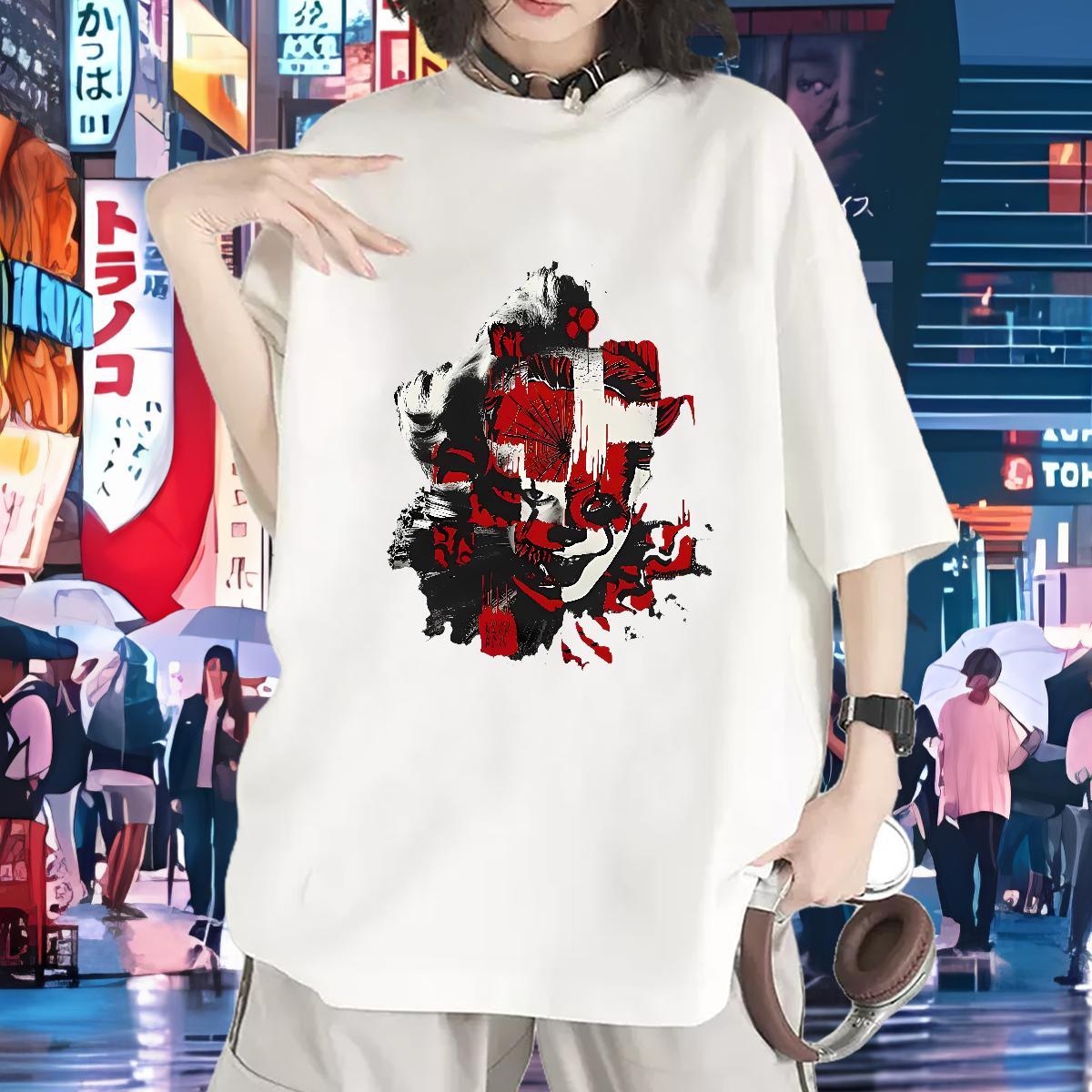 Unisex Lady T shirt 100% Cotton 230g scary Daily Outfit T-Shirts Breathable Soft Custom Printing Tshirts