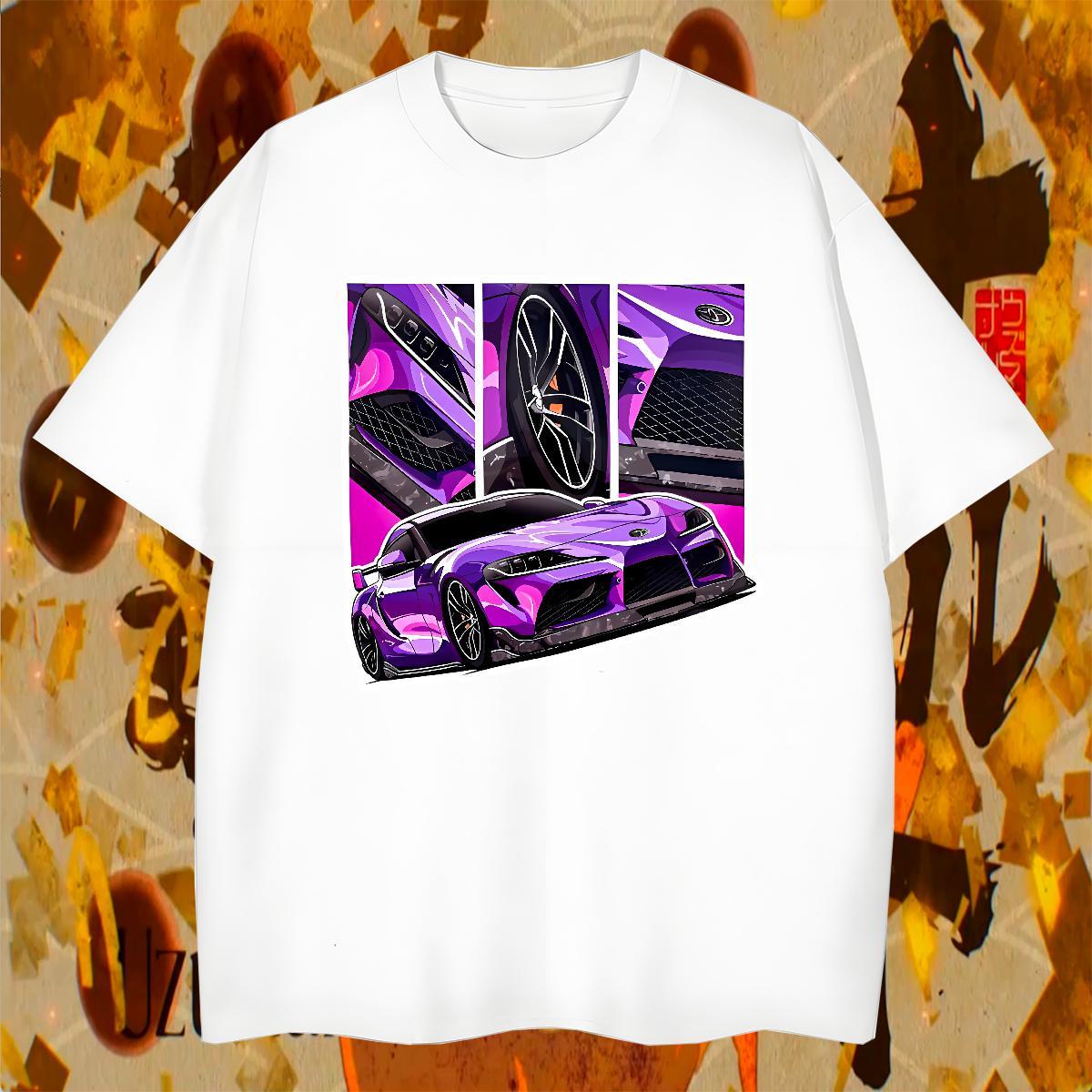 Loose Men Tees Sports Casual 230g 100% Cotton White Plus Size Breathable Soft car T-Shirts Custom Tops