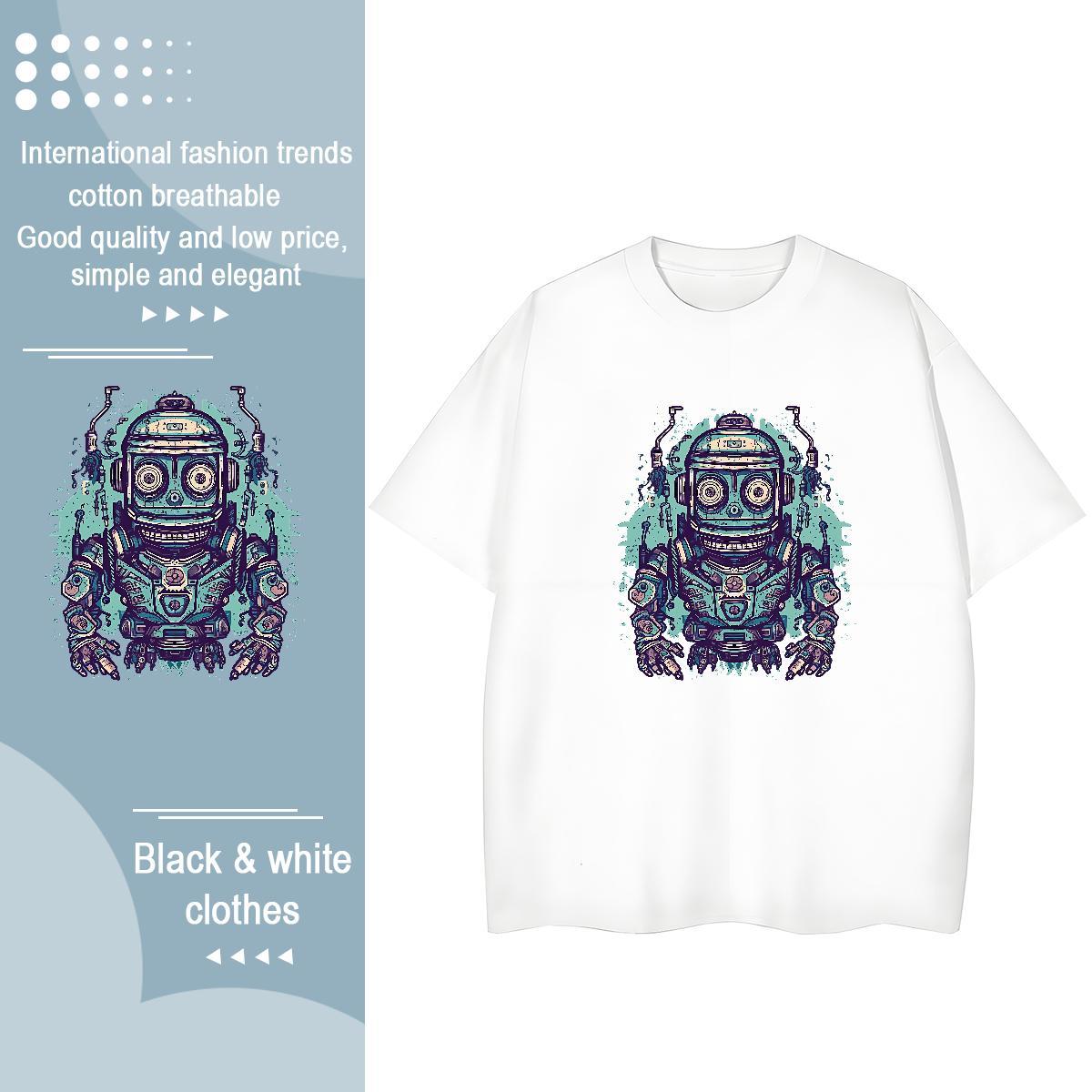 Classic T-Shirts Round Neck Short Sleeve 230g Pure Cotton Lady T shirt Black Oversized ET Spring Summer Loose fit Tees Shirts