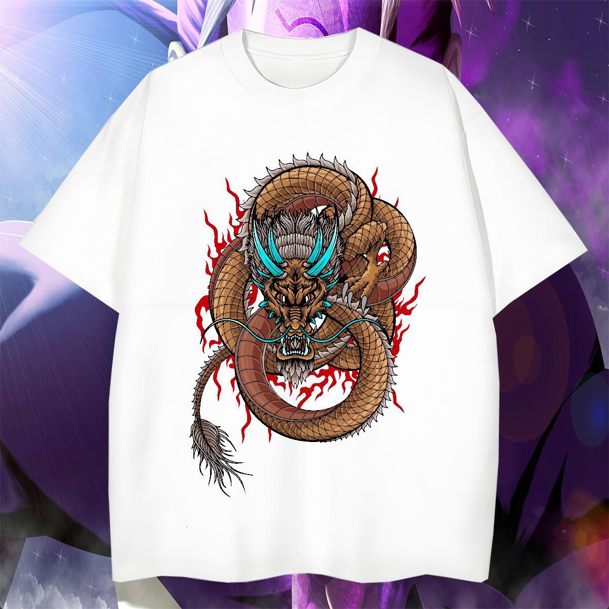 Popular dragon Men T Shirts Casual Daily Wear Men Tops Tees 230g Pure Cotton Fashion Design O Neck Short Sleeves Oversized Top Tees