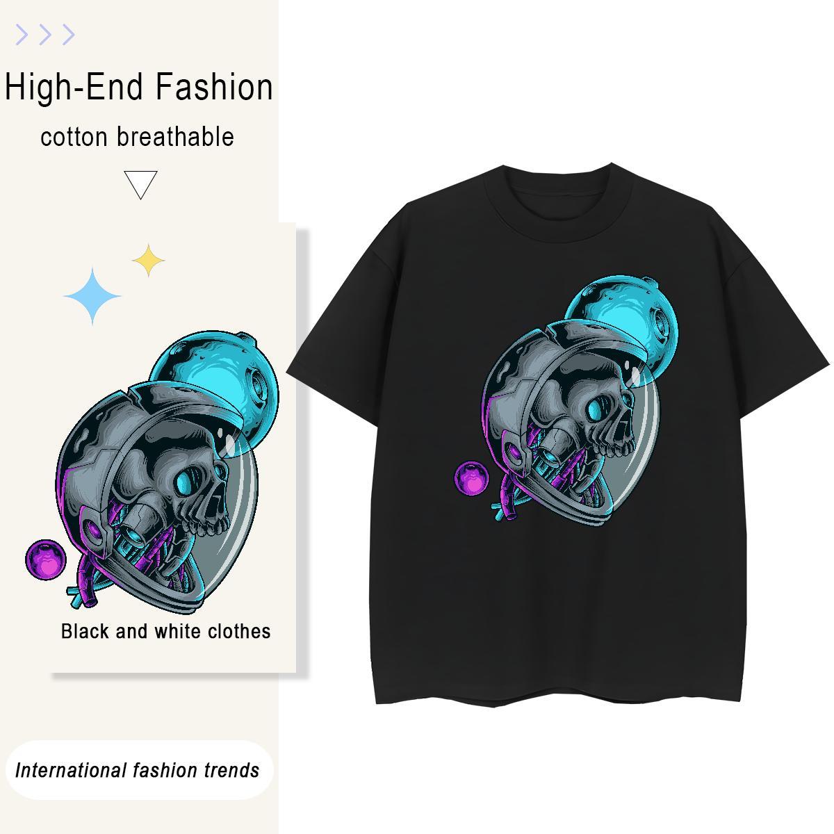 Brand Woman Tshirt 230g Cotton terror Casual Beach T Shirts Women Crew Neck Breathable DIY Printed Tees Shirts