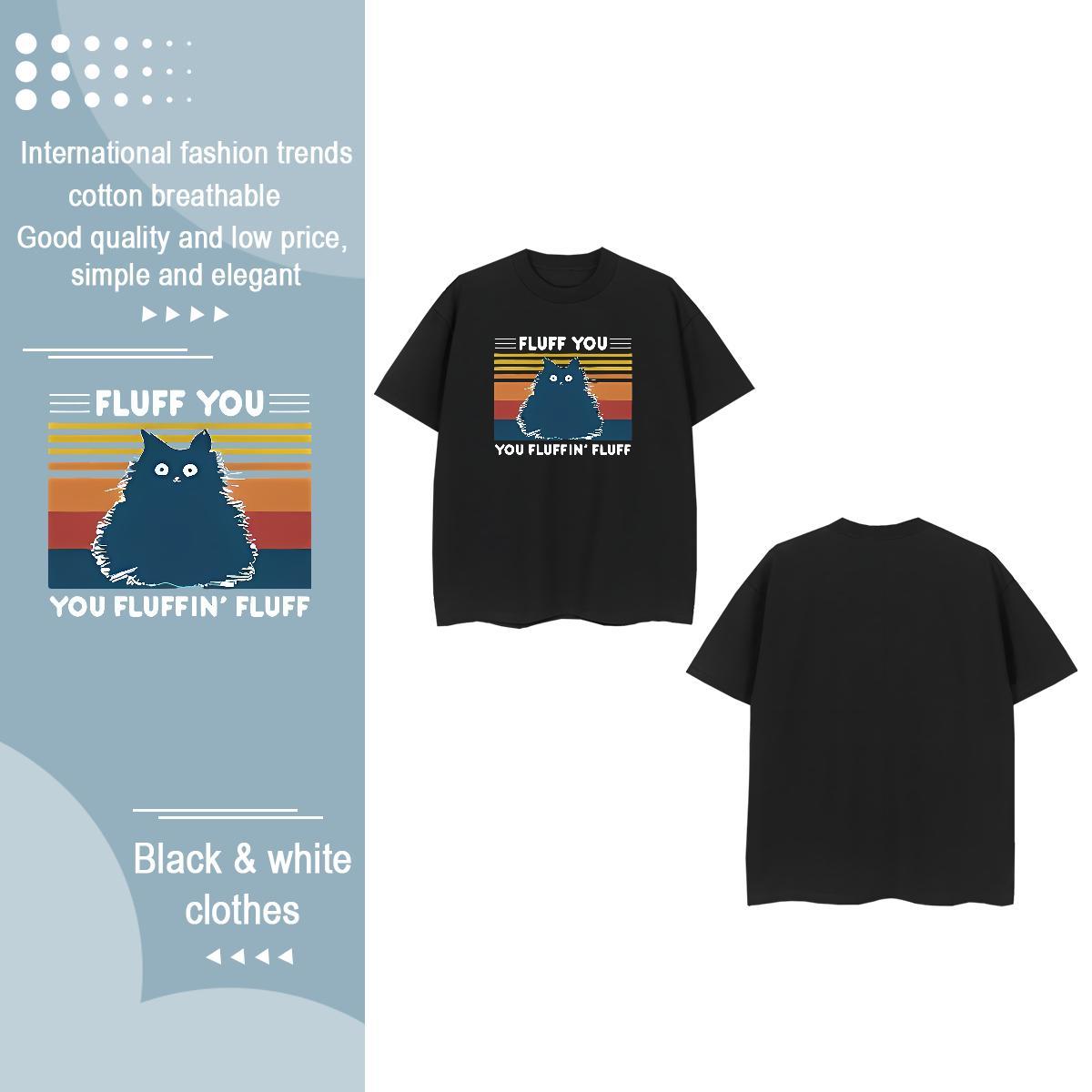 Custom T Shirts Women Crew Neck Breathable 230g 100% Cotton Women Tees Customized Print cat Daily Wear Nice Polos