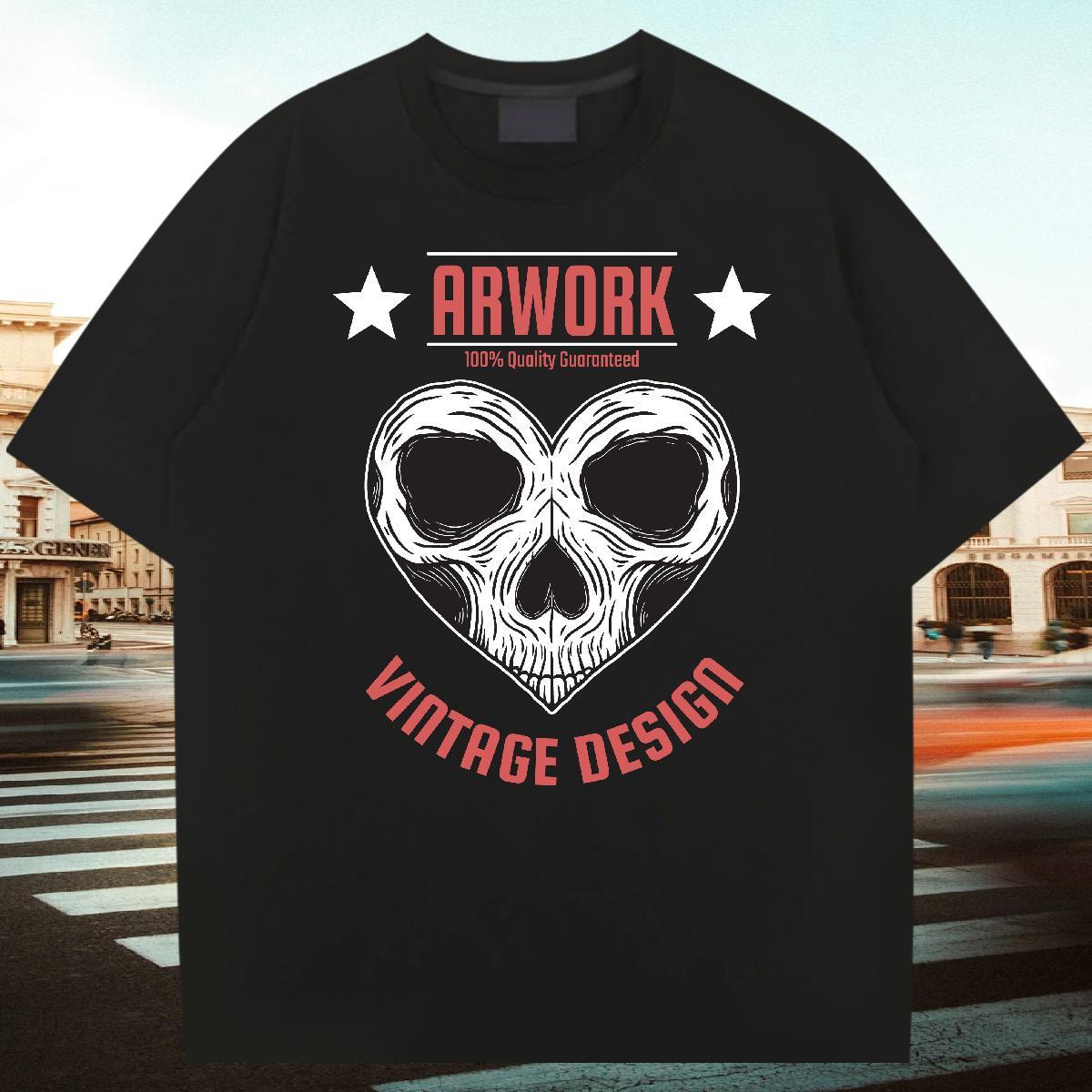 Comfortable Man T Shirts 230g Pure Cotton skull Casual Daily Wear Custom Anime Crew Neck Men Tops Tees Fashion Design Tees Shirts