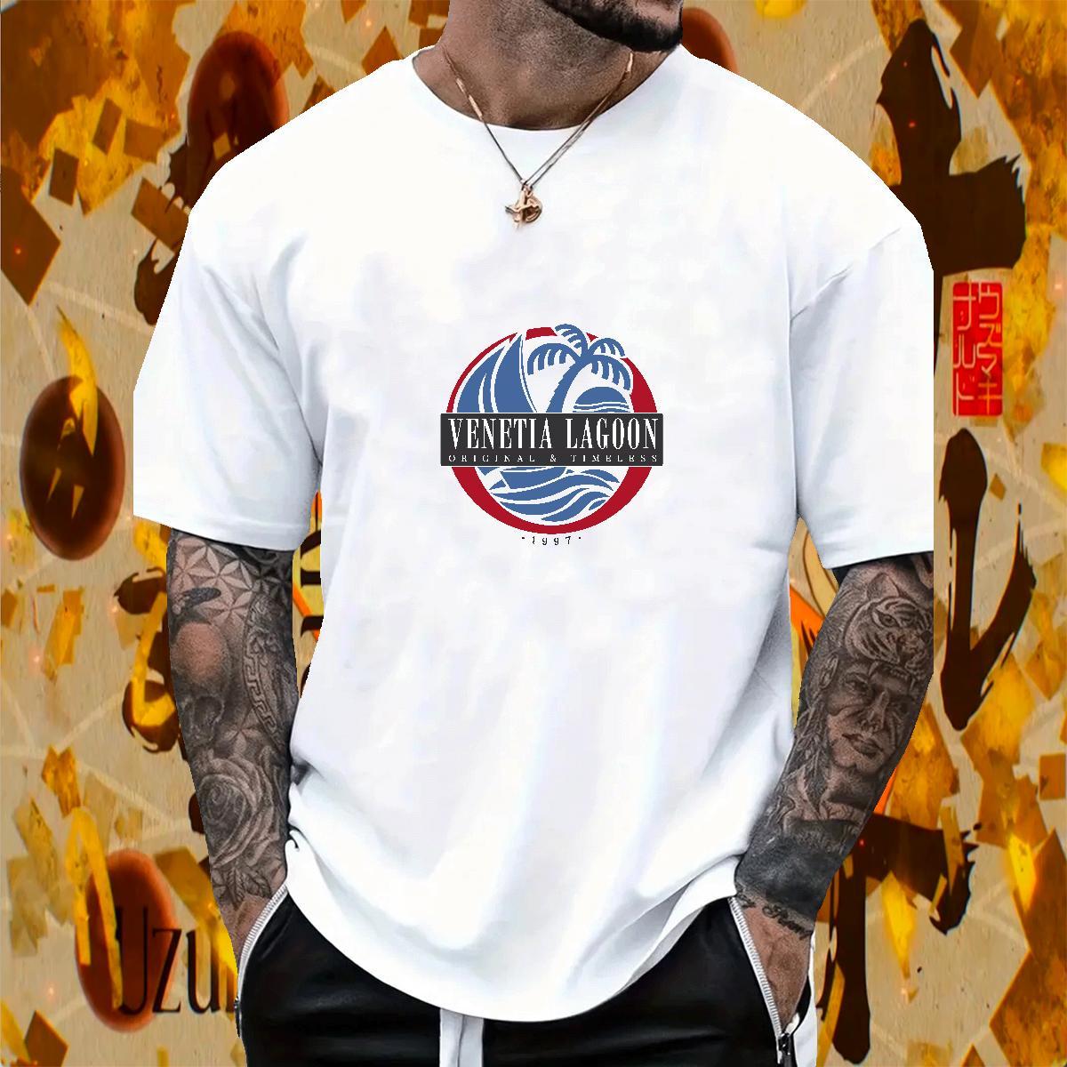 Popular Men Tshirts Anime Printing Street 230g Cotton DIY Printed O Neck Short Sleeves beach T shirt Factory Direct Clothes
