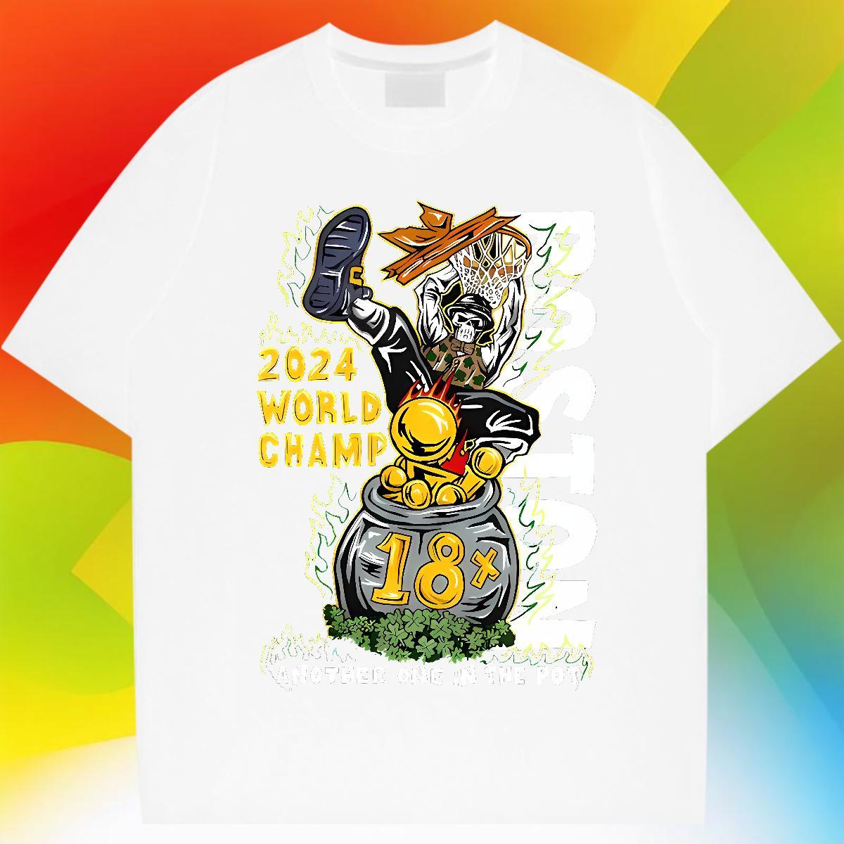 Loose skull T-Shirts Spring Summer Men Tops Tees 230g Cotton Classic Breathable Cartoon Print Wear