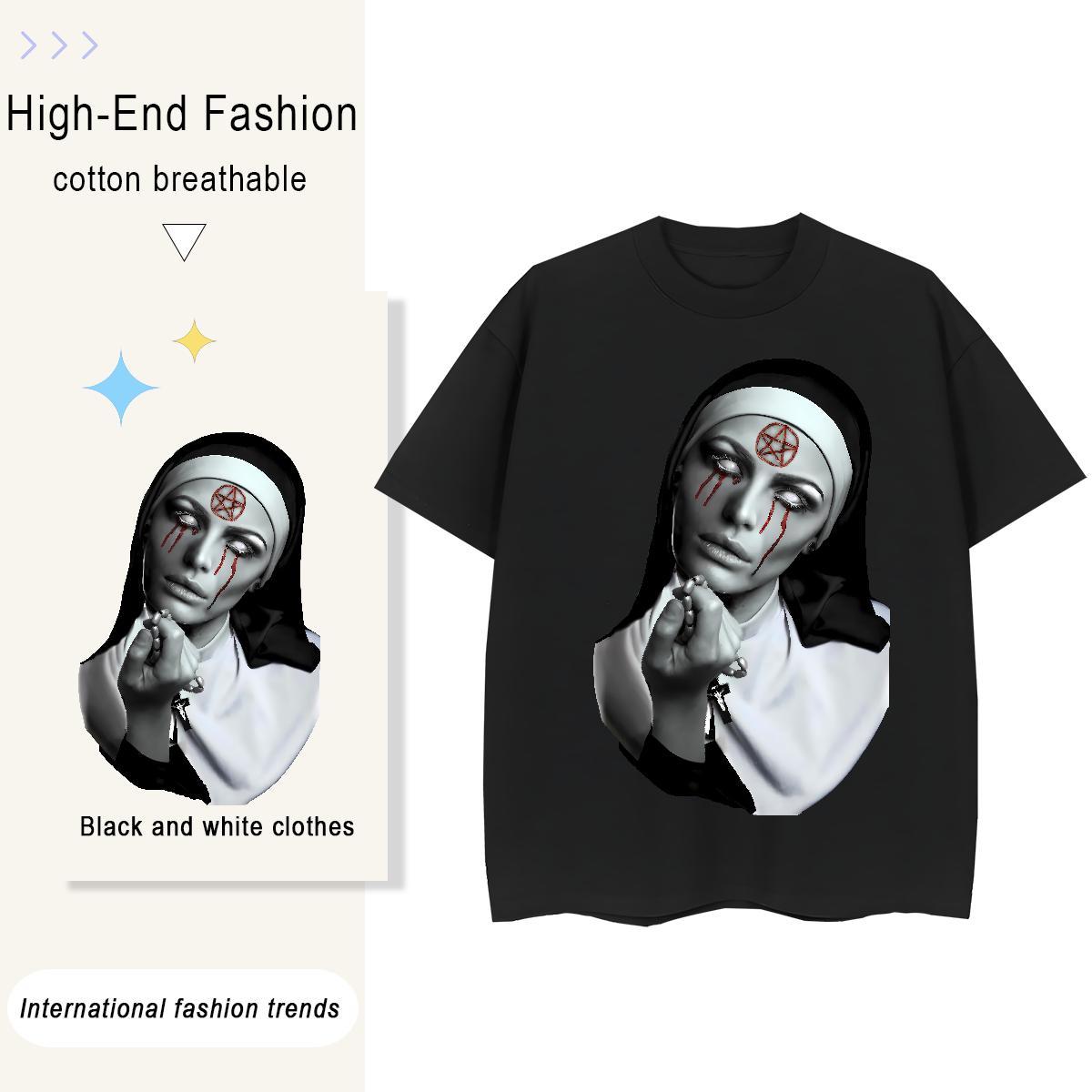 Female Woman Tshirt 230g 100% Cotton nun Casual Beach Womens T Shirts Round Neck Short Sleeve Oversized L-4XL Tops