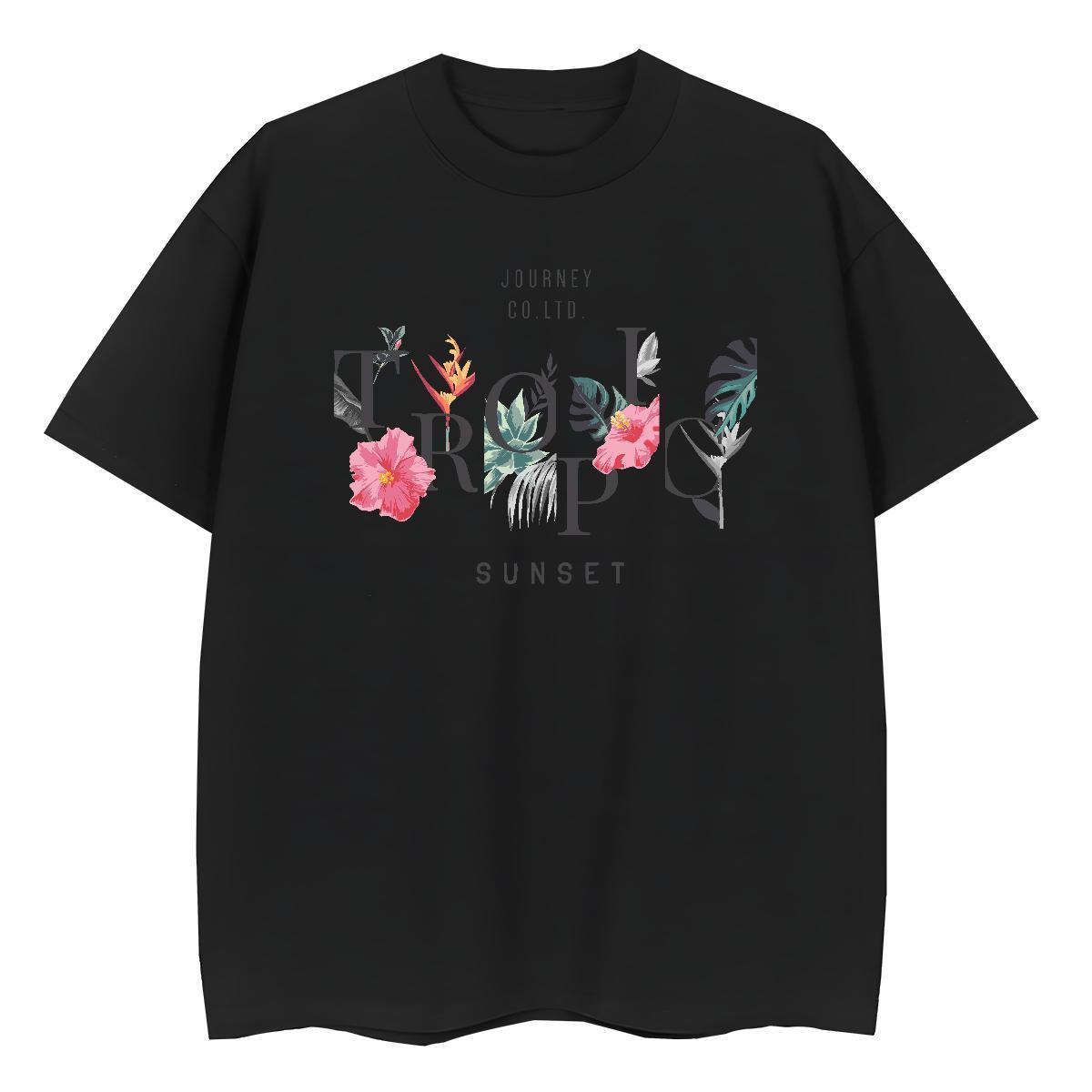 2024 Designer Womens T Shirts Short Sleeve O-Neck 230g Cotton Women Tees Black Oversized flower Daily Wear Nice Tee Shirt