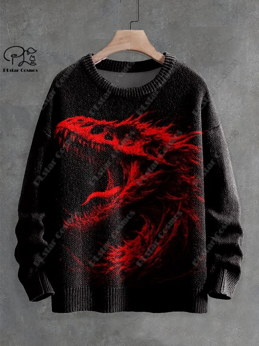 3D Printing Halloween Custom Series Horror Ghost Skull Witch Black Cat Pattern Ugly Sweater Street Casual Winter Sweatshirt W-1 240821