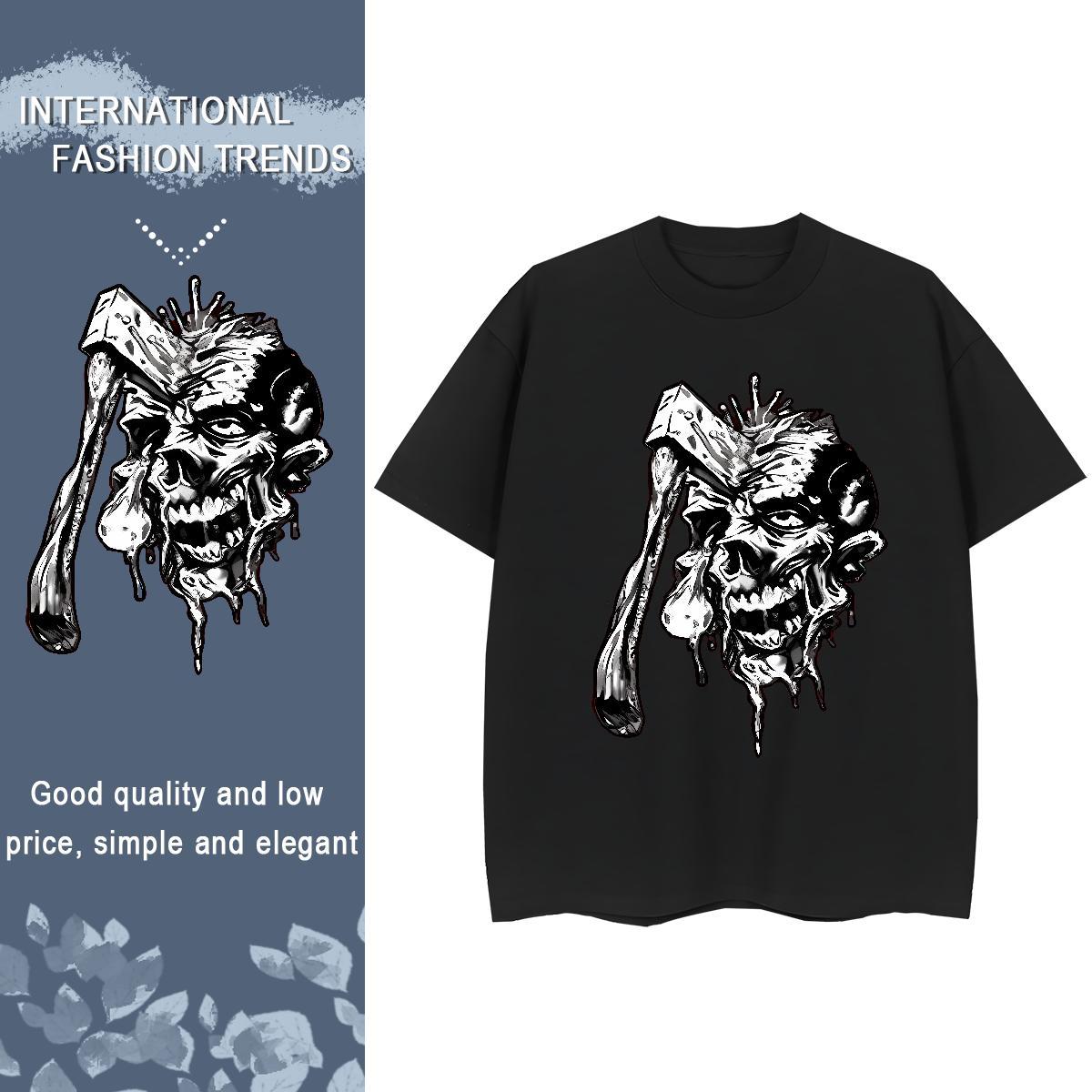 Classic skull Tshirt for Man Woman 100% Cotton 230g Men T Shirts Oversized 3XL 4XL Casual Daily Wear Breathable Short Sleeve Cool Top Tees
