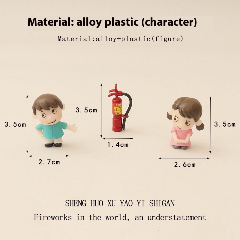 Creative Mini Simulation Extinguisher Model Baby House Fire Tool Accessories Cute Male and Female Desktop Ornament OB11