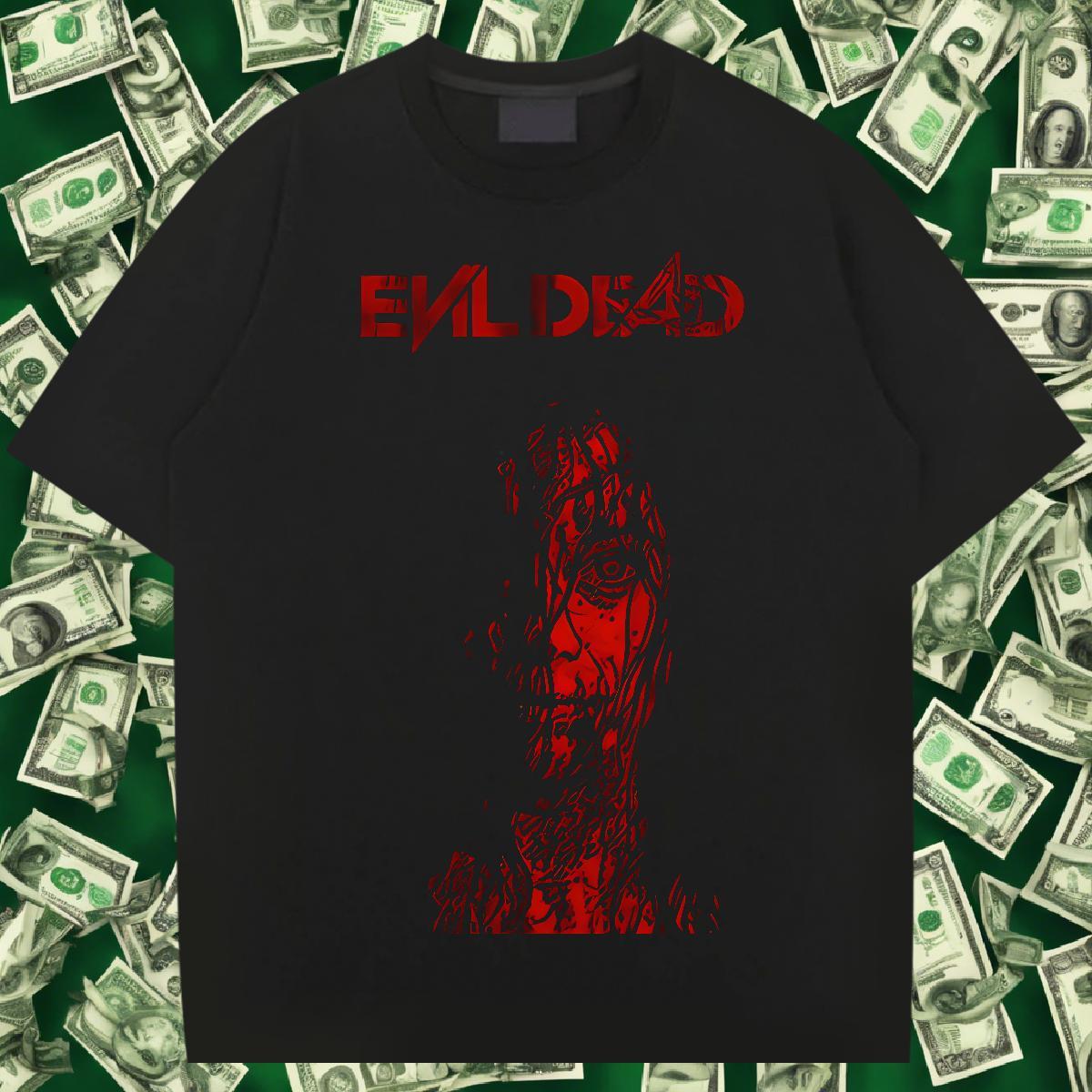 2024 DIY Street wear Hip Hop Men Tees scary Round Neck Short Sleeve 100% Cotton 230g T-Shirts Loose Plus Size Cartoon Tees Shirts
