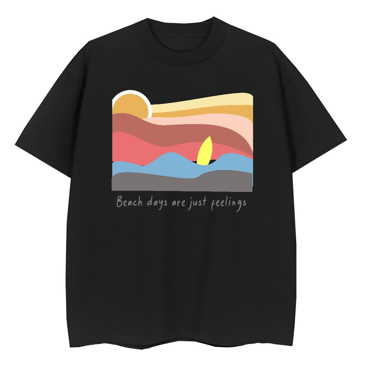 Female Women Tees 230g Cotton sun Spring Summer Womens T Shirts Round Neck Short Sleeve Anime Oversized Clothes
