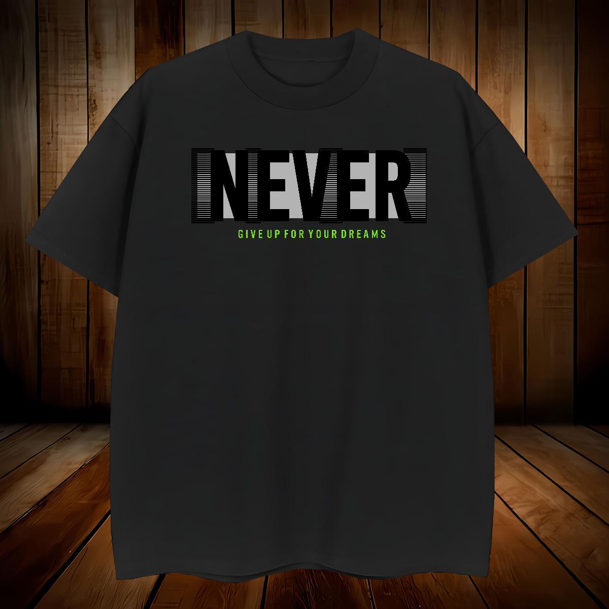 Popular never T shirt Street Mens Tshirts 100% Cotton 230g Fashion Pure Cotton Plus Size Cartoon Clothings