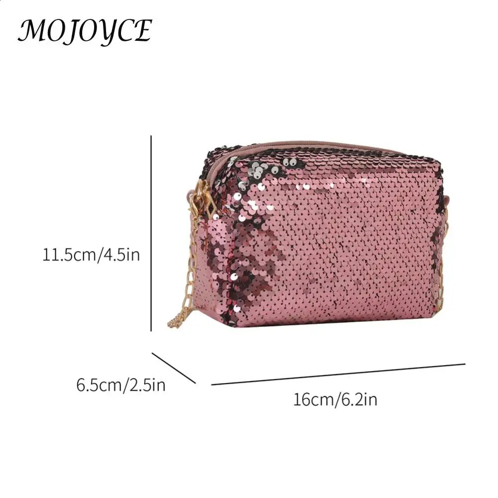 Crossbody Handbags Shining Sequin Large Capacity Pillow Bag Women Durable Scratch Resistant with Zipper Shopping Trip 240821